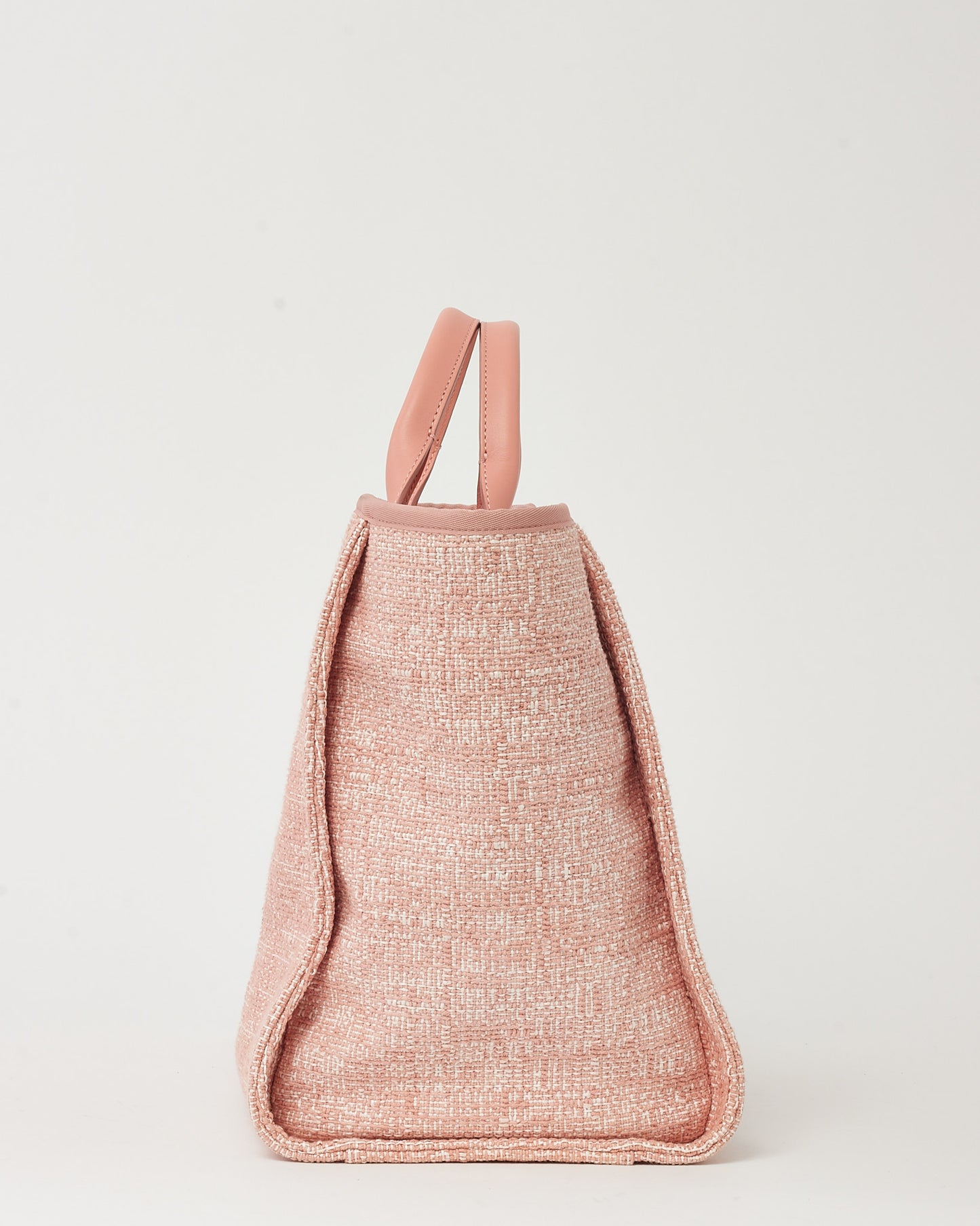Chanel Pink Lurex Boucle Tweed Chanel Logo Medium Deauville Tote SHW