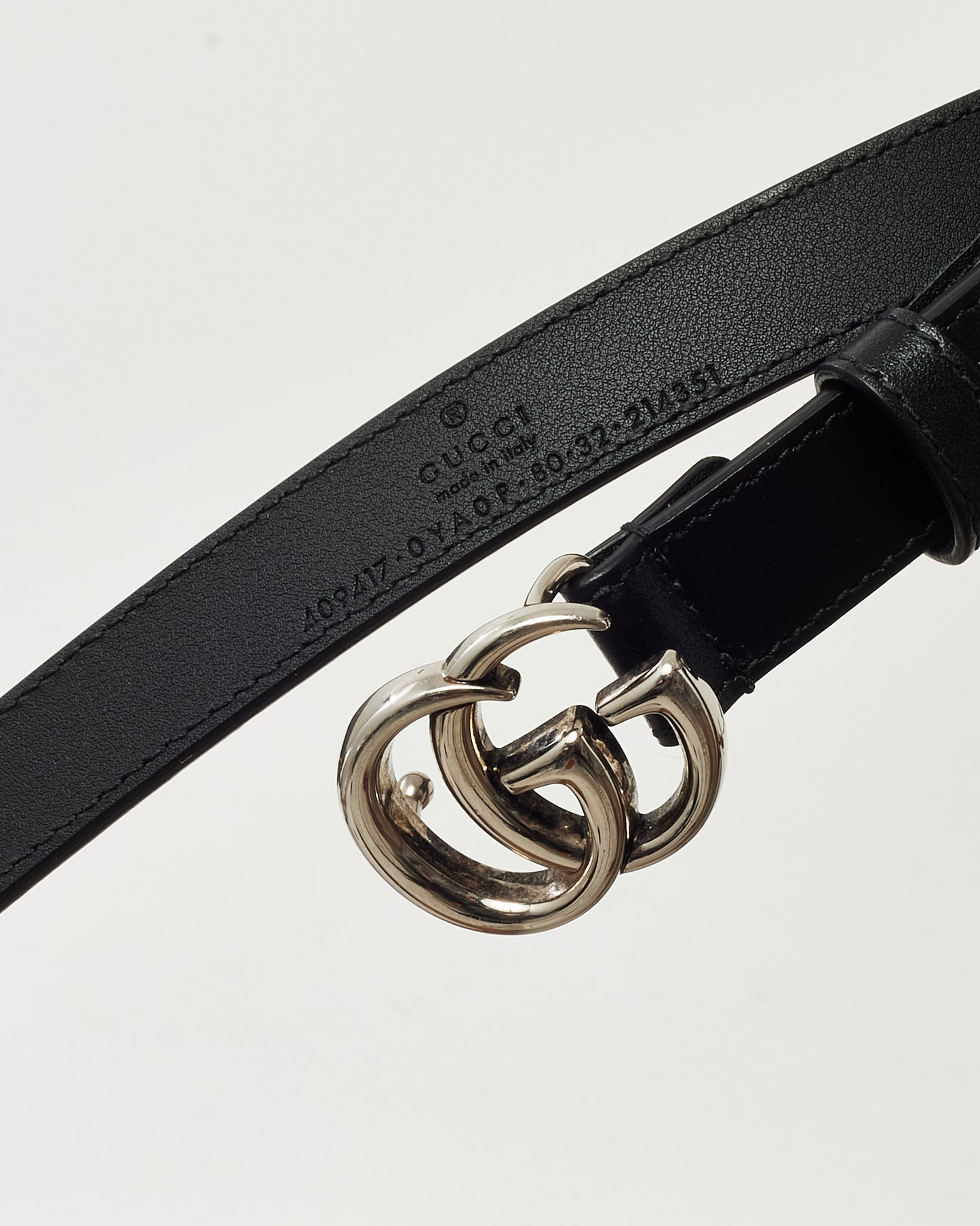 Gucci Black Monogram Canvas SHW Interlocking GG Buckle Belt - 85/34