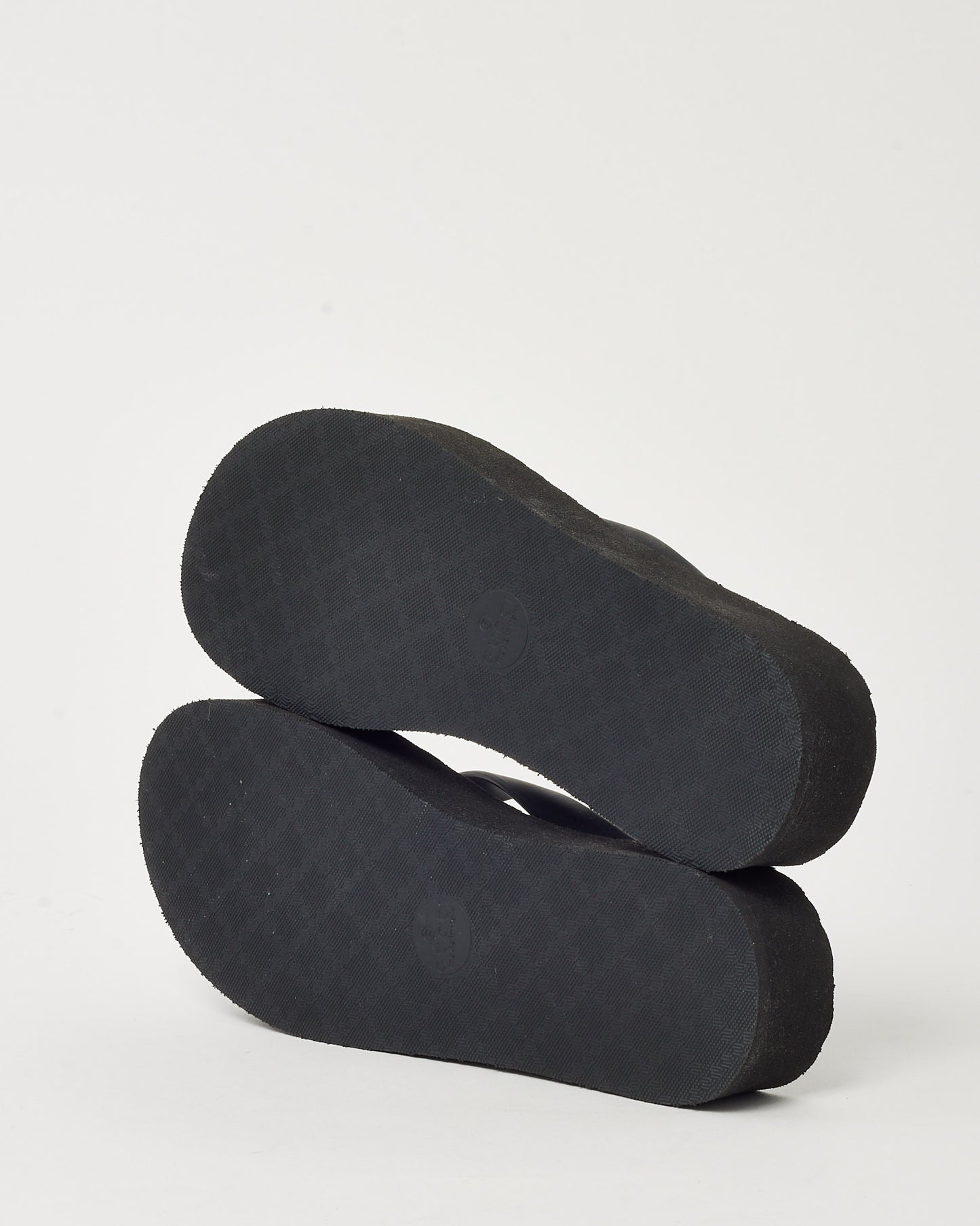 Gucci Black Chevron Matelassé Rubber Black Marmont Double-G Flip Flop Sandals - 38