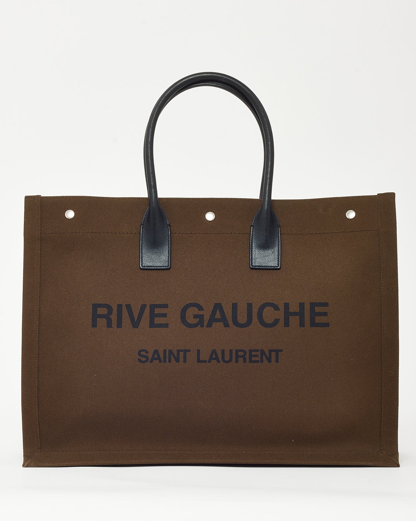 Sac cabas Saint Laurent Rive Gauche grand modèle en lin kaki