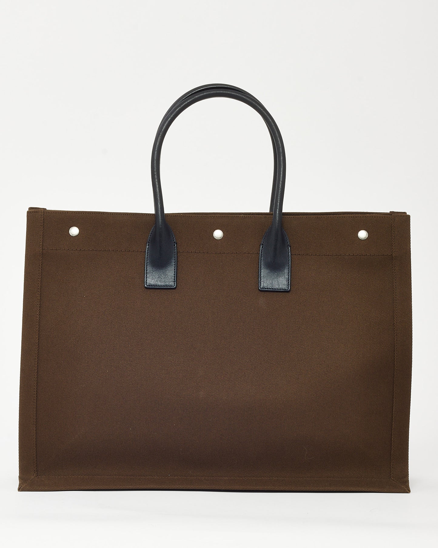 Sac cabas Saint Laurent Rive Gauche grand modèle en lin kaki