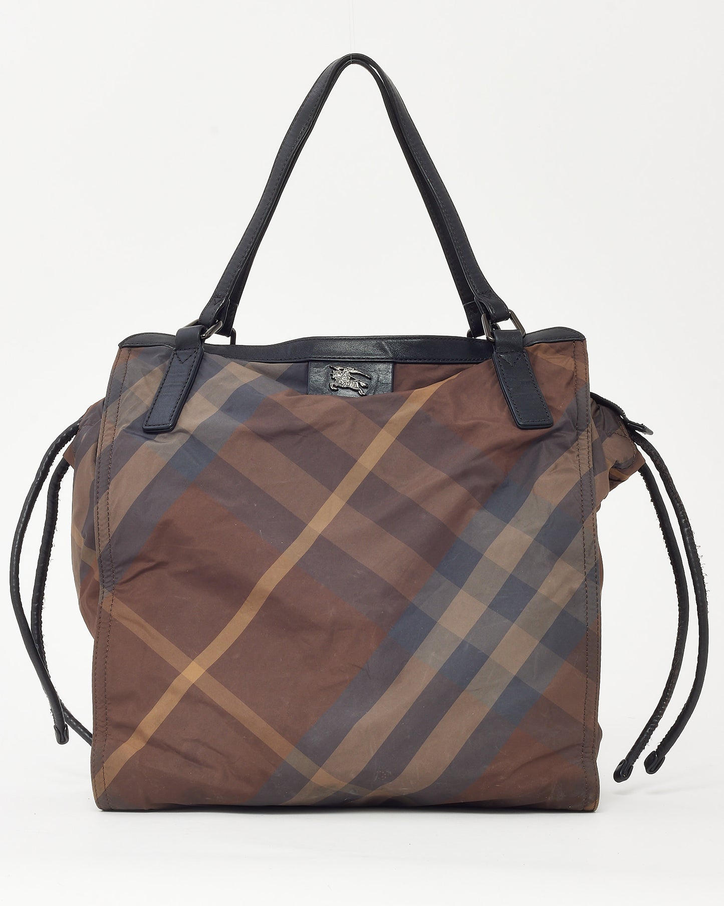 Burberry Brown Check Nylon Medium Buckleigh Packable Tote Bag