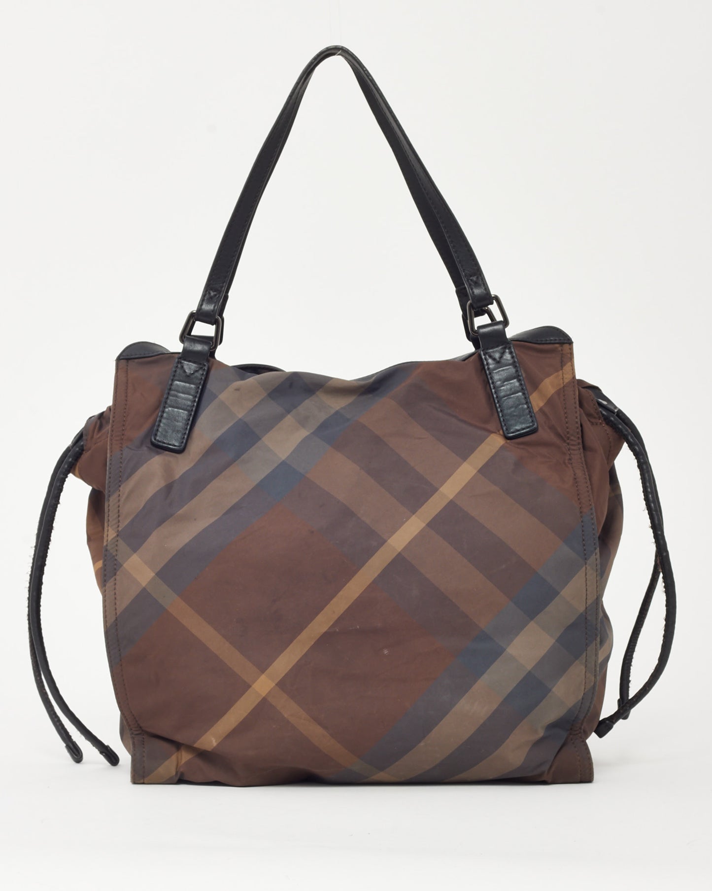 Burberry Brown Check Nylon Medium Buckleigh Packable Tote Bag