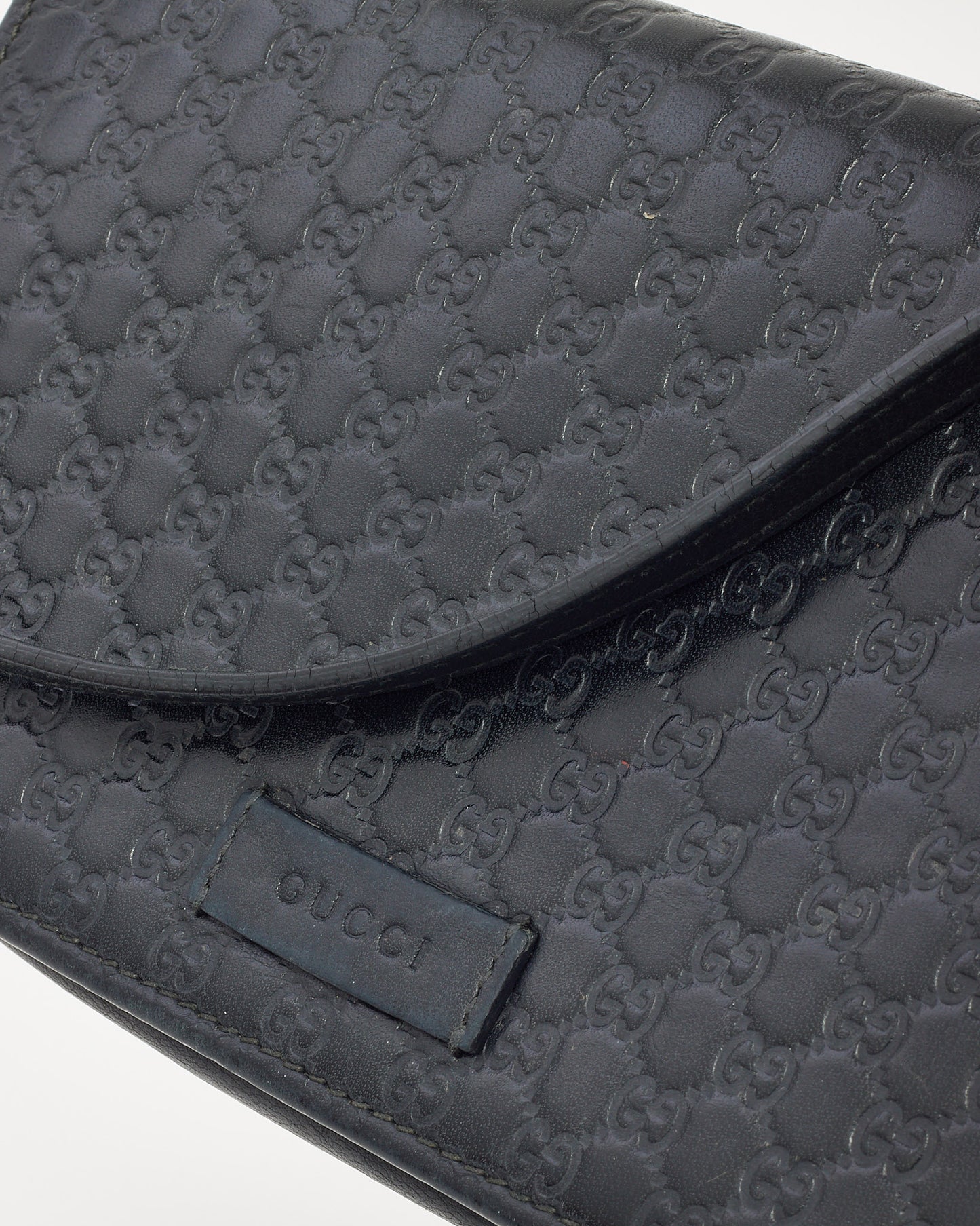 Gucci Black Monogram GG Microguccissima Leather WOC Wallet on Strap Crossbody Bag