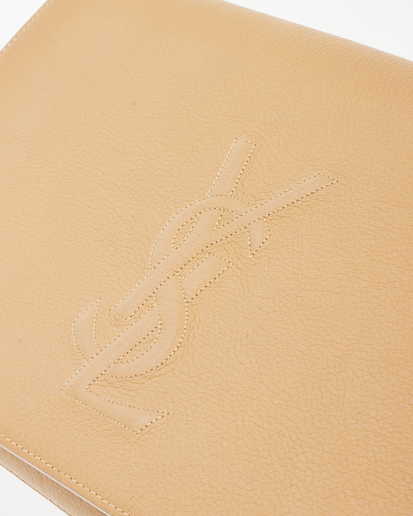 Pochette Saint Laurent Belle De Jour en cuir grainé noir YSL