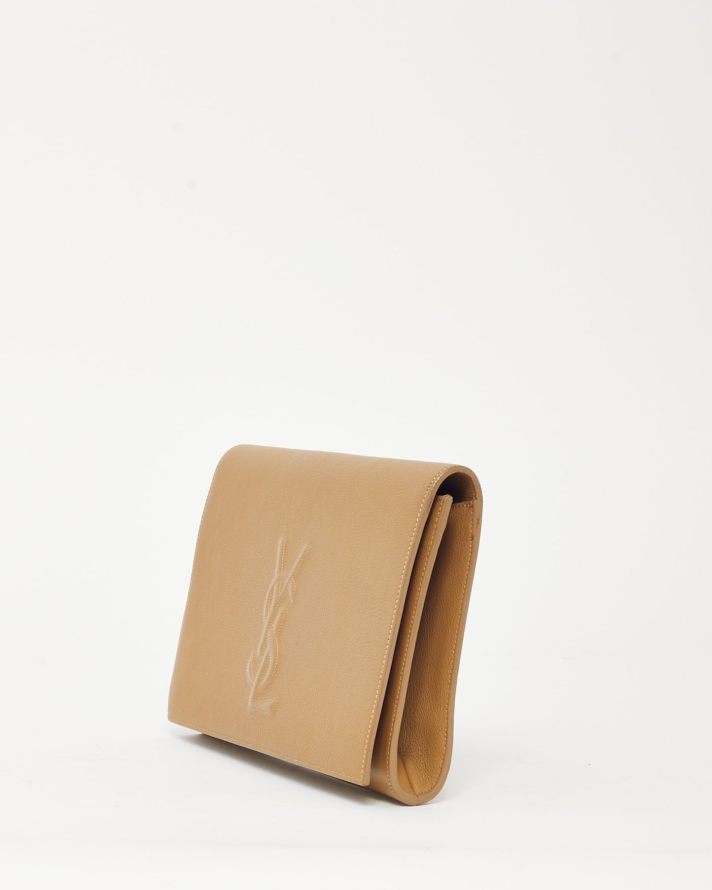 Pochette Saint Laurent Belle De Jour en cuir grainé noir YSL