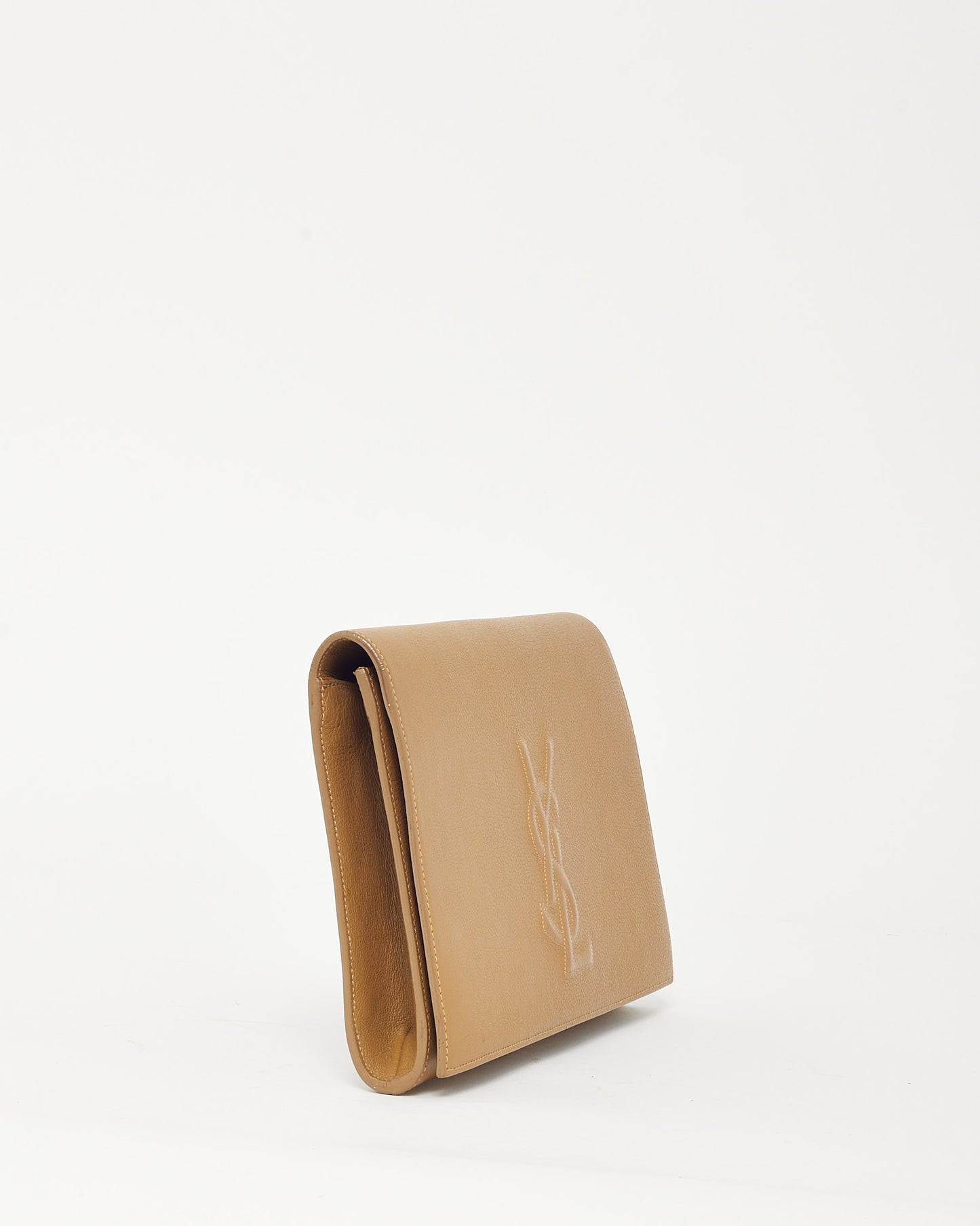Pochette Saint Laurent Belle De Jour en cuir grainé noir YSL