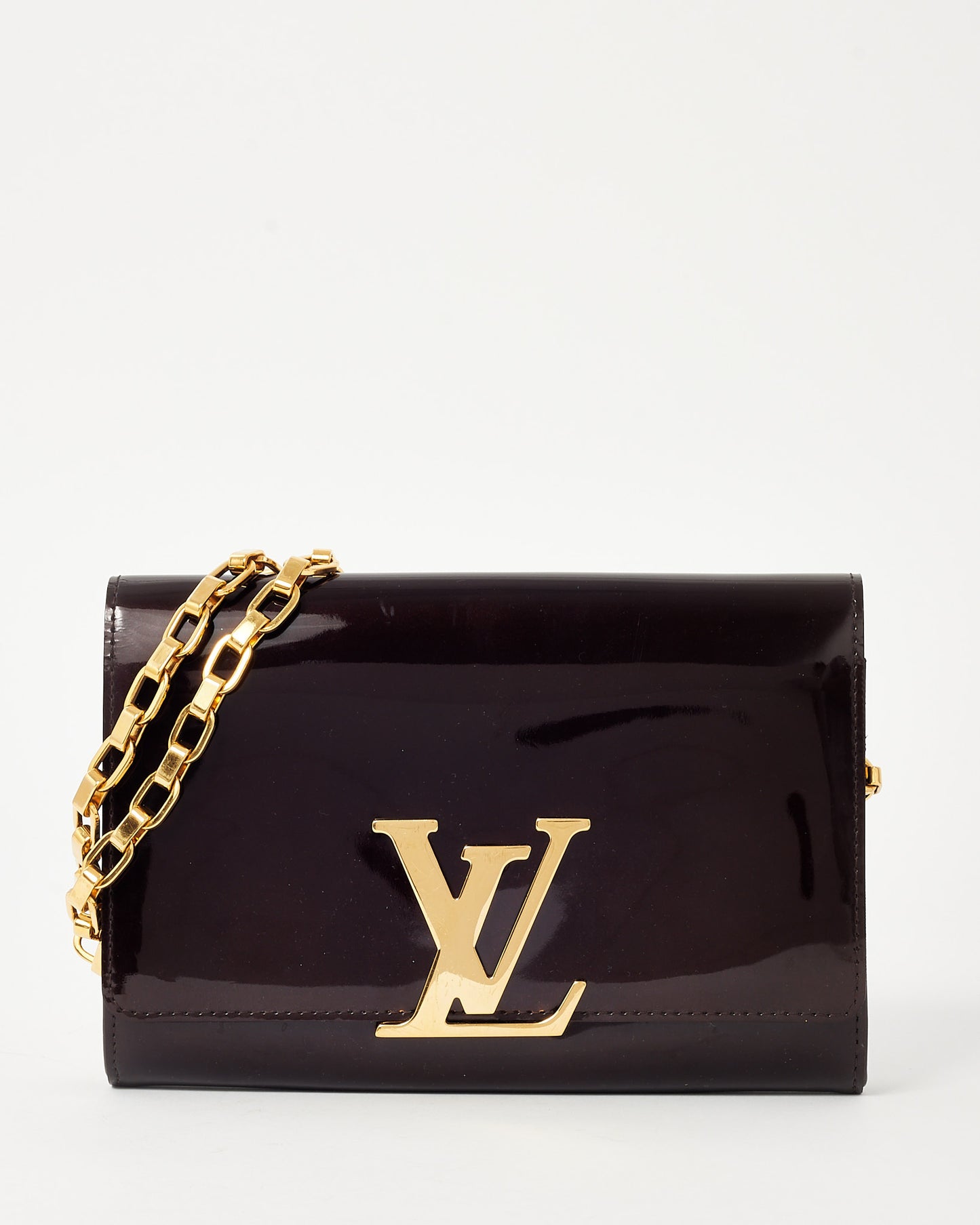 Louis Vuitton Purple Amarante Patent Leather Louise Lockme Chain Shoulder Bag MM