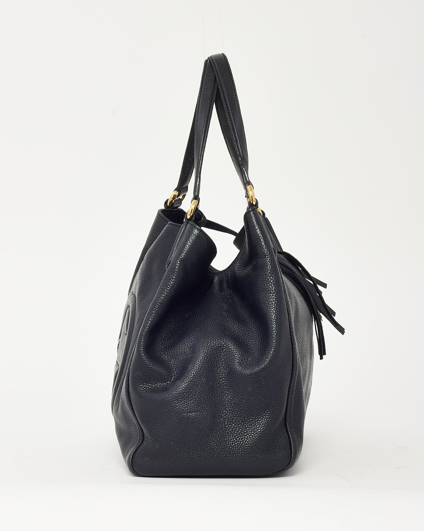 Sac Hobo Gucci Grand Modèle Soho GG en Cuir de Veau Grainé Noir avec Bandoulière