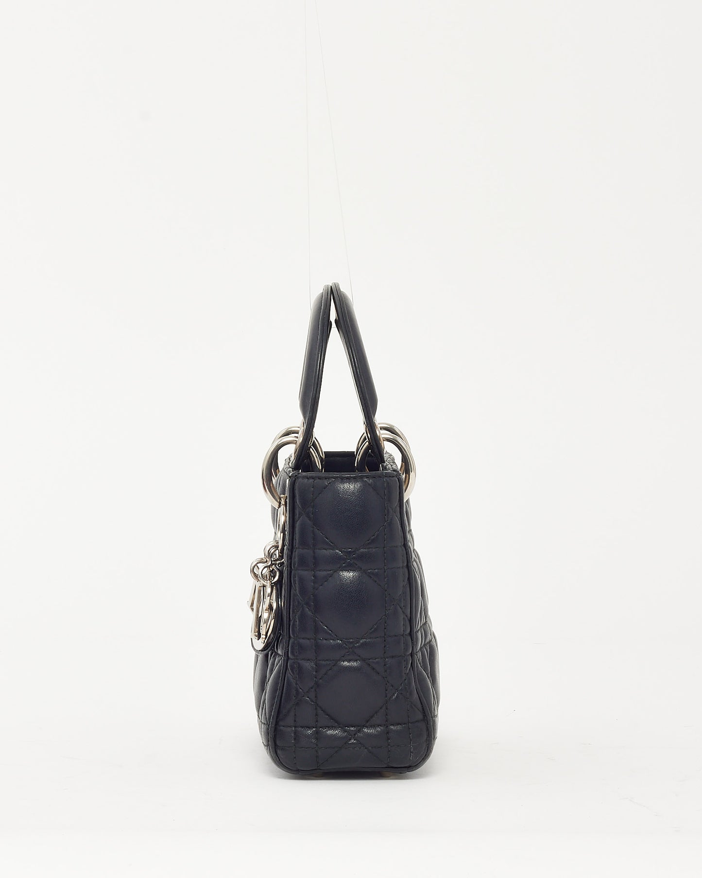 Dior Black Cannage Leather Mini Lady Dior Bag SHW