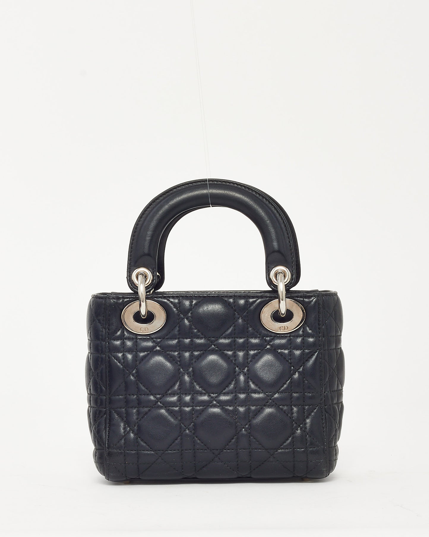 Dior Black Cannage Leather Mini Lady Dior Bag SHW