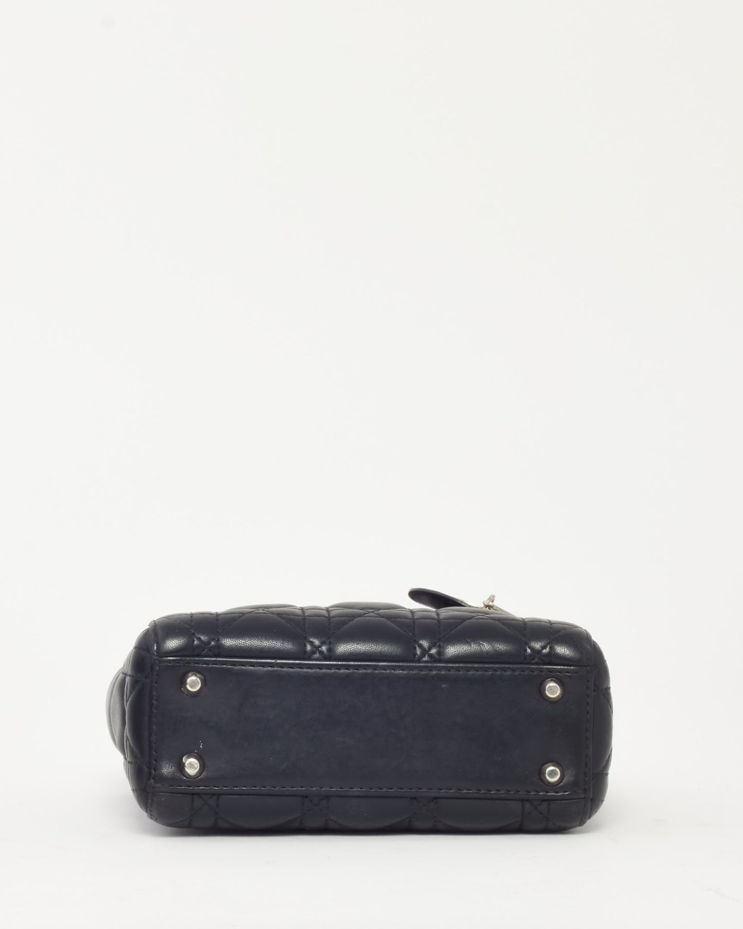 Dior Black Cannage Leather Mini Lady Dior Bag SHW