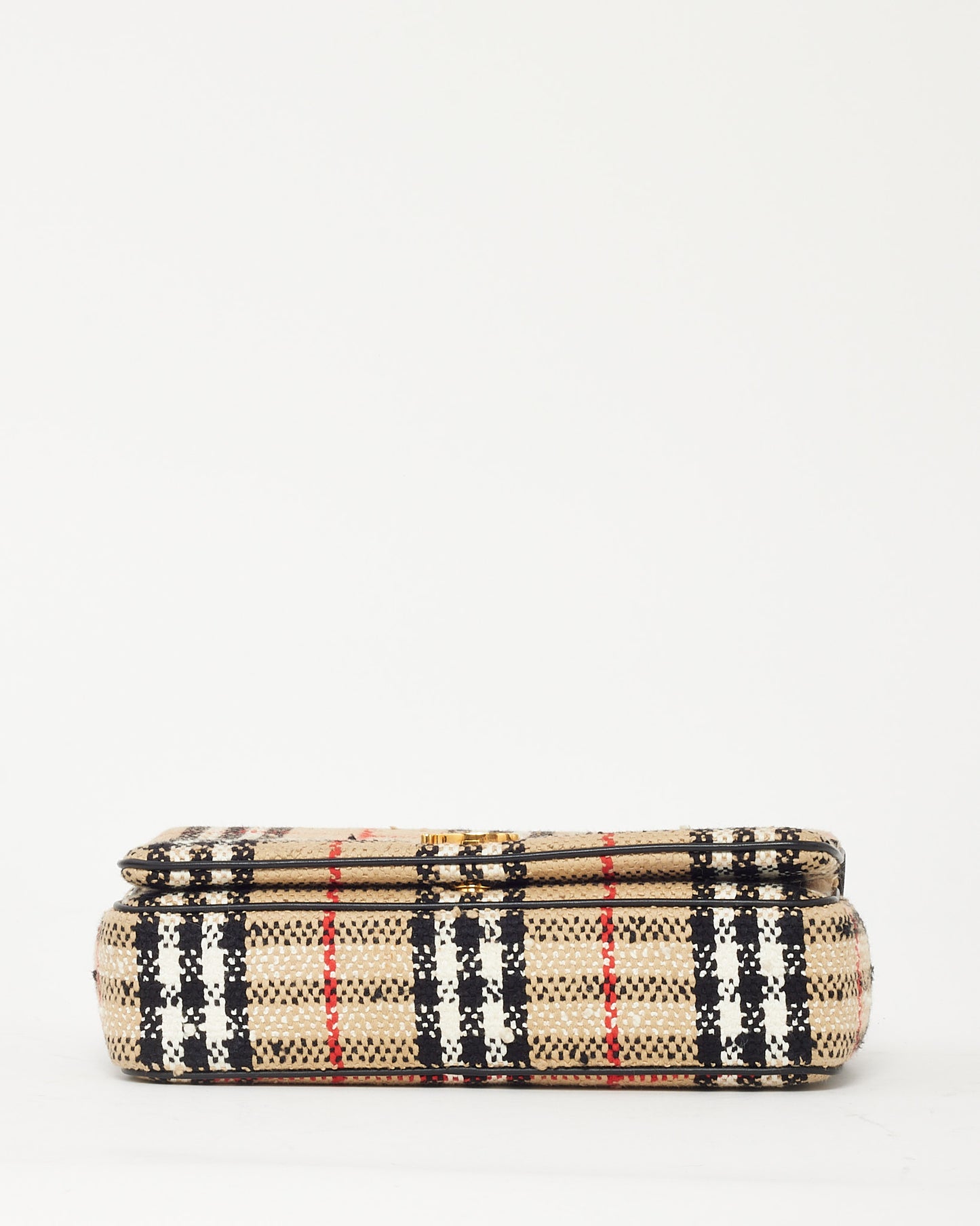 Sac porté épaule petit modèle Lola en tweed beige archive Burberry