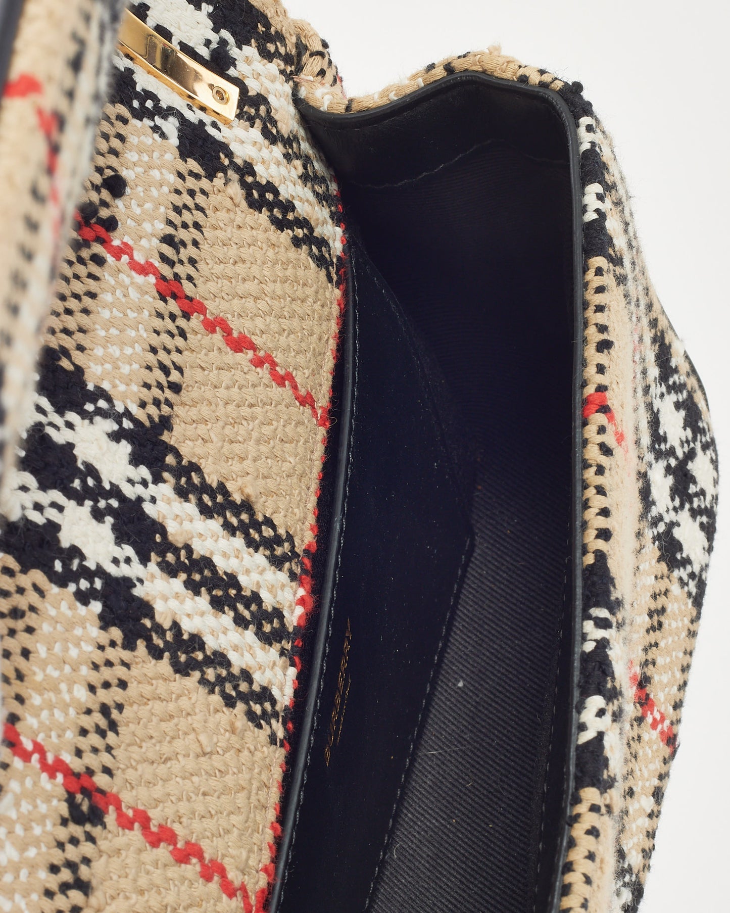 Sac porté épaule petit modèle Lola en tweed beige archive Burberry