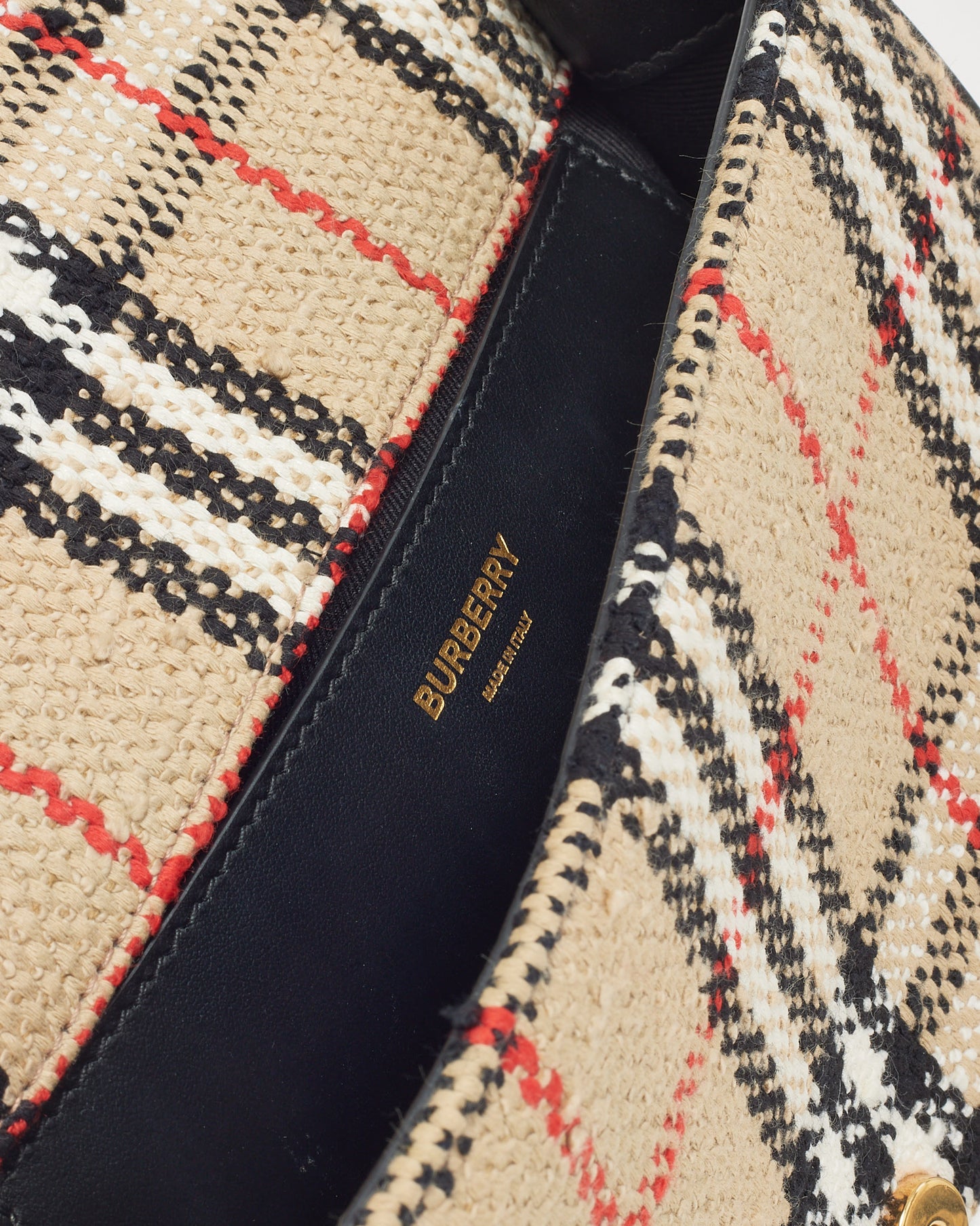 Sac porté épaule petit modèle Lola en tweed beige archive Burberry