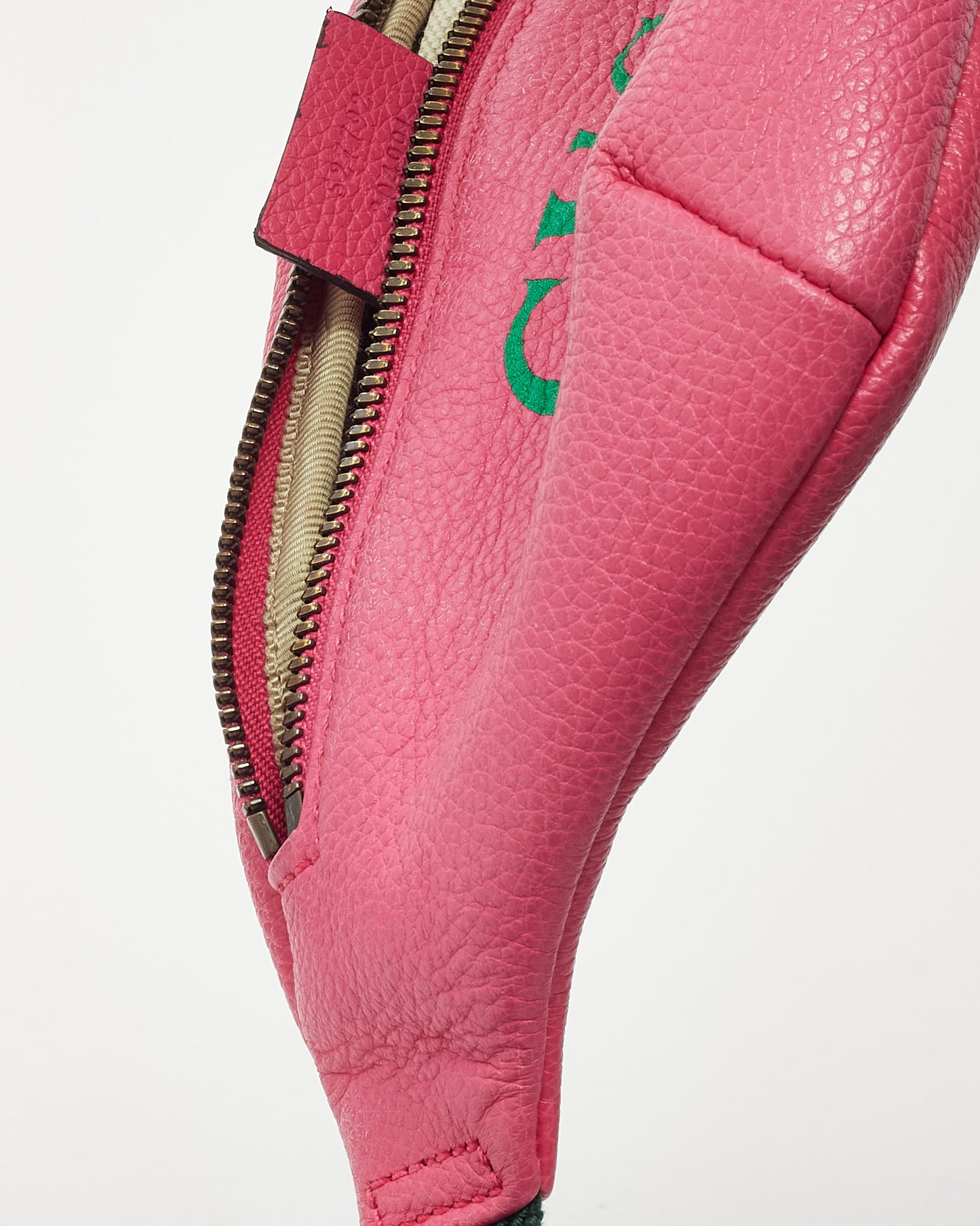 Gucci Pink Leather Web Logo Small Belt Bag