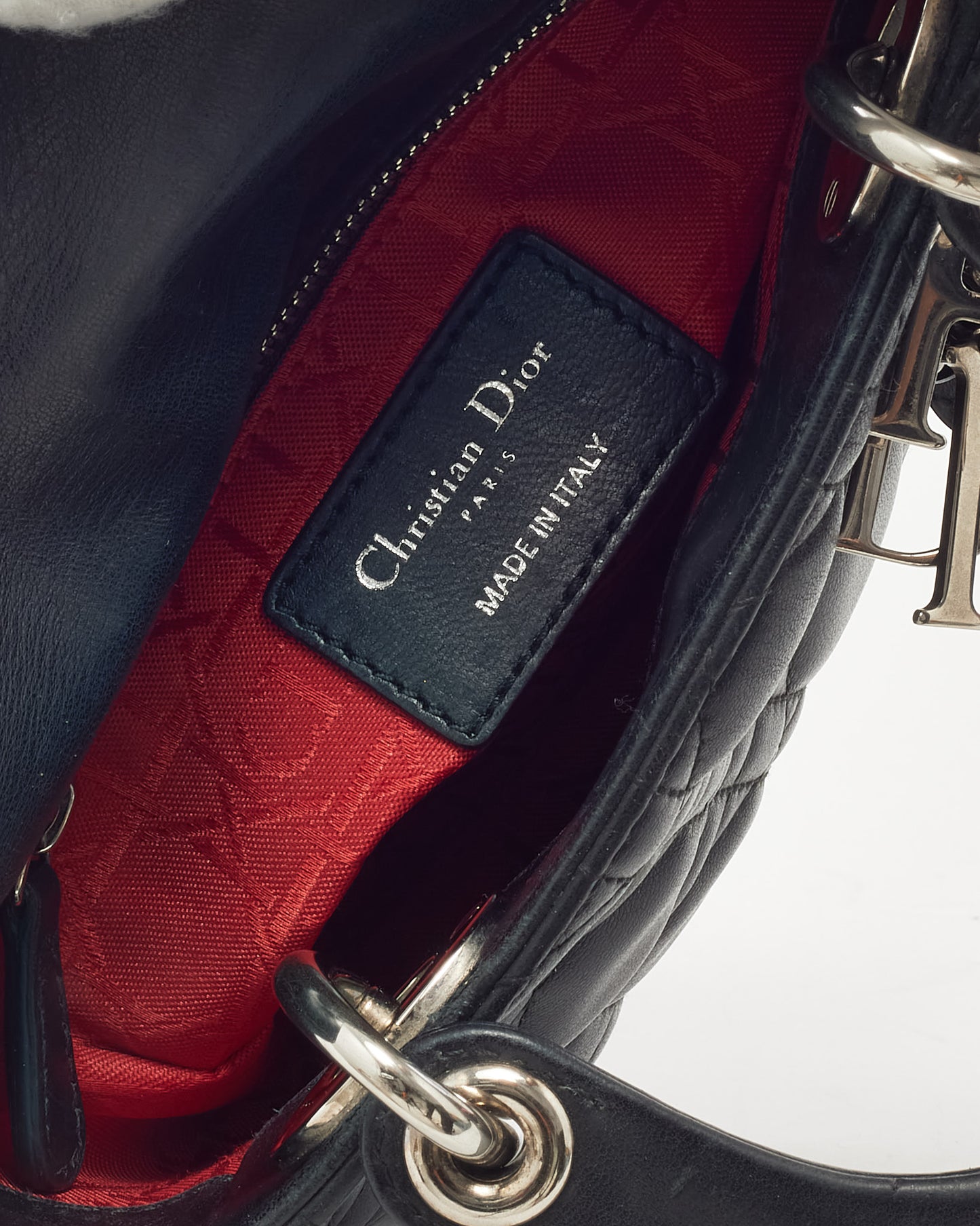 Dior Black Cannage Leather Mini Lady Dior Bag SHW