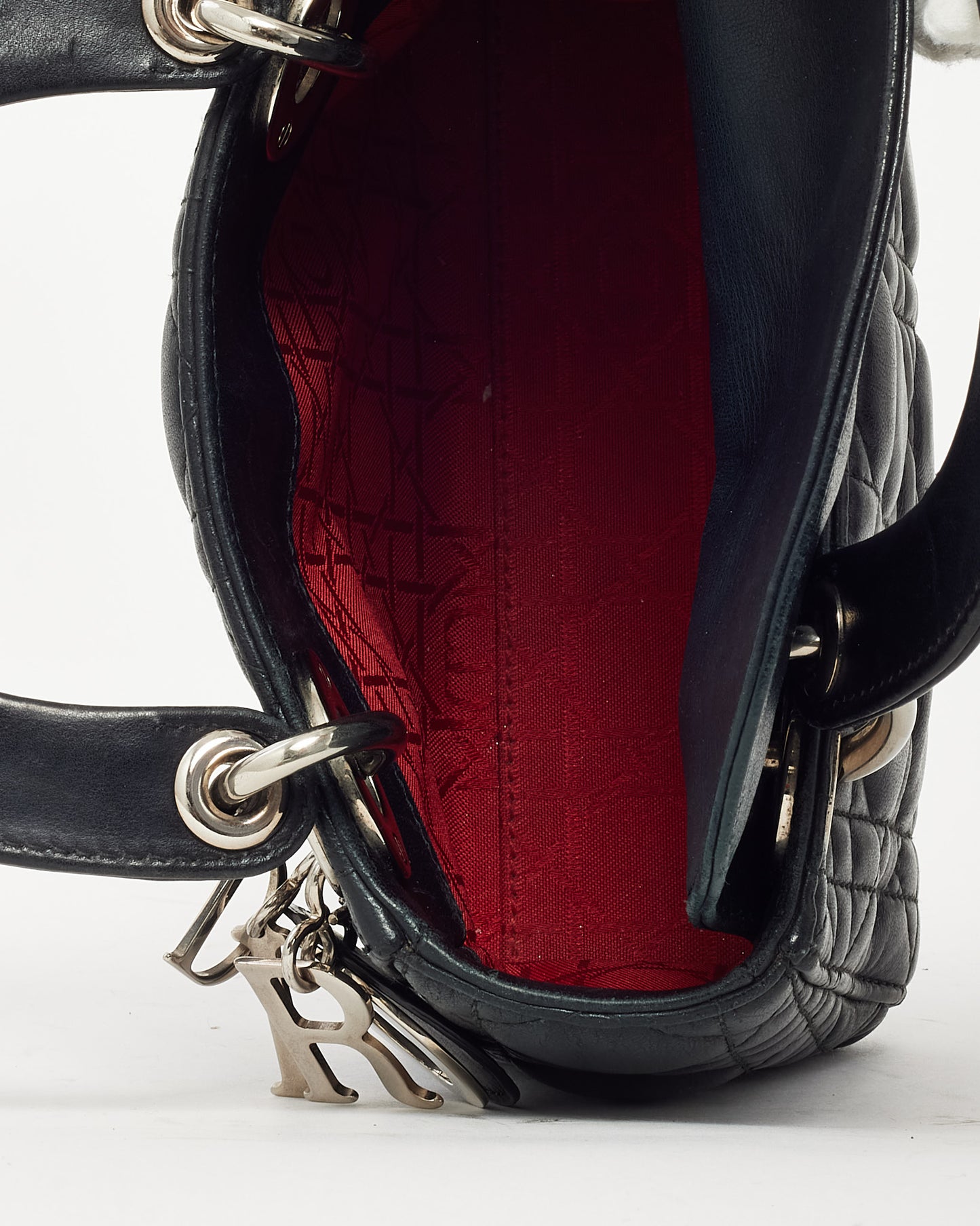 Dior Black Cannage Leather Mini Lady Dior Bag SHW