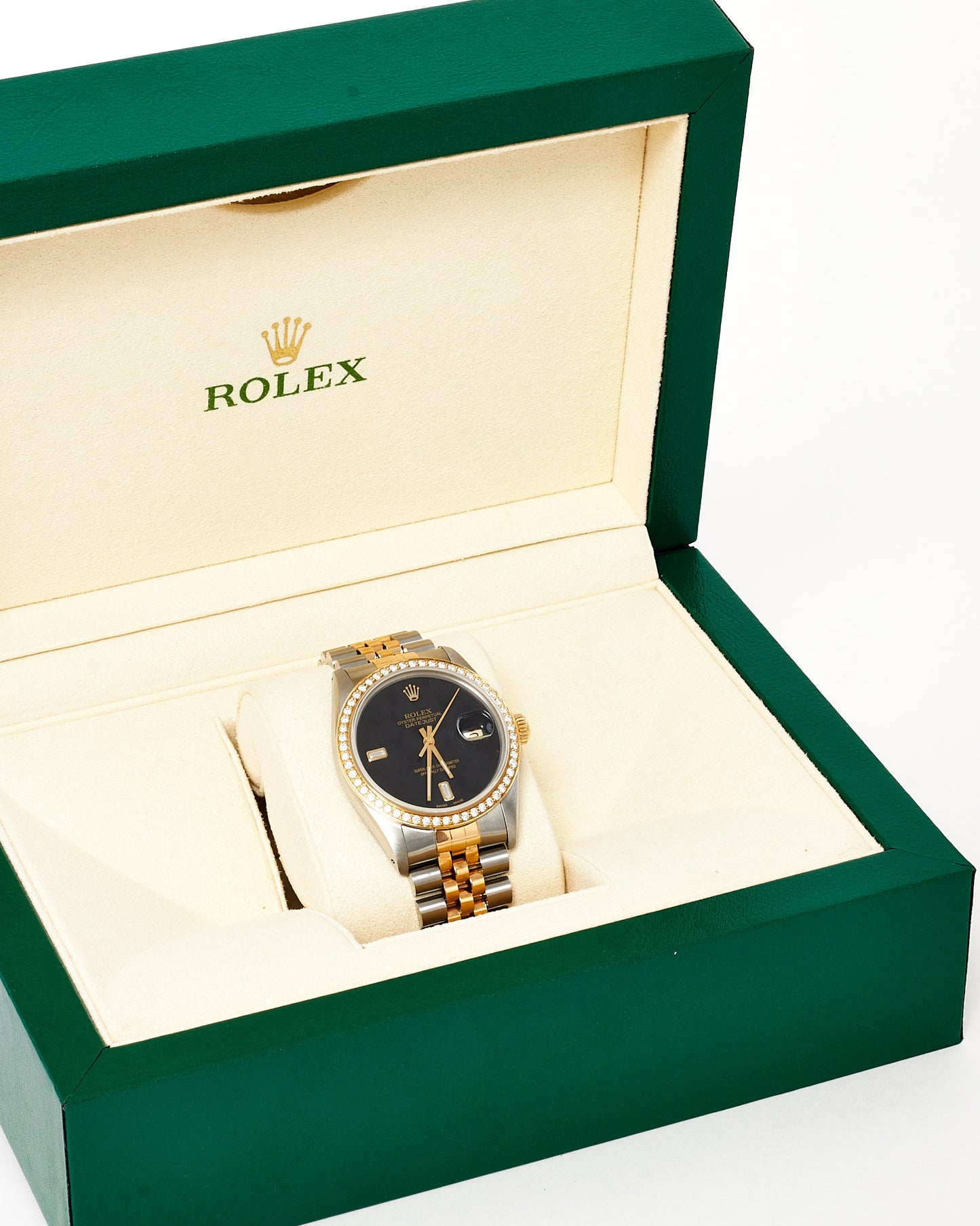 Montre Rolex Explorer 36 mm en or jaune et argent Oyster, cadran noir