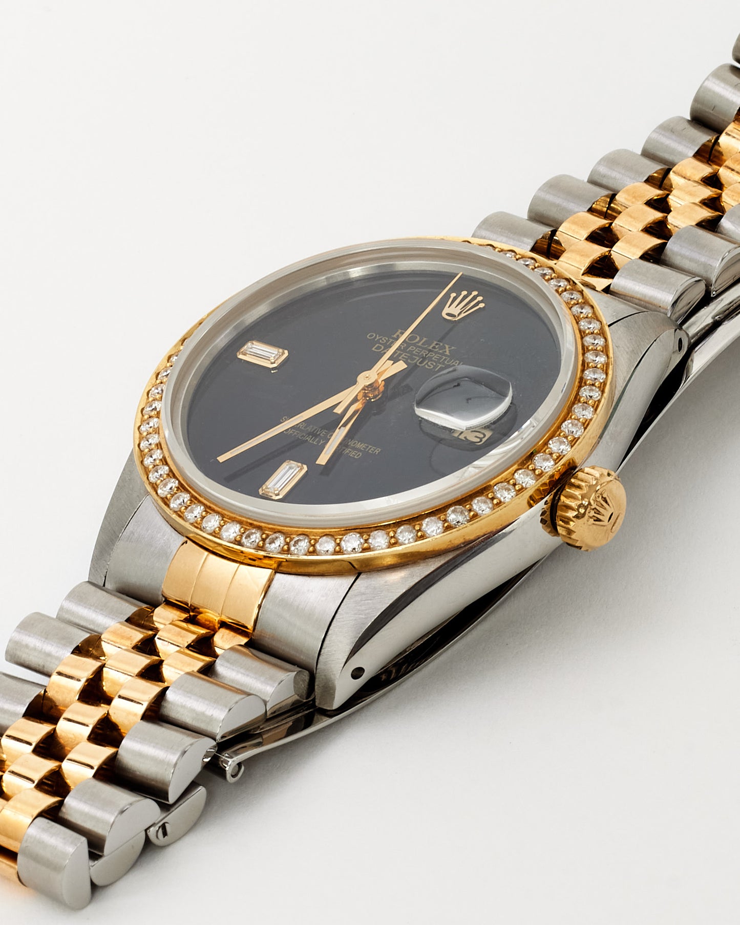 Montre Rolex Explorer 36 mm en or jaune et argent Oyster, cadran noir