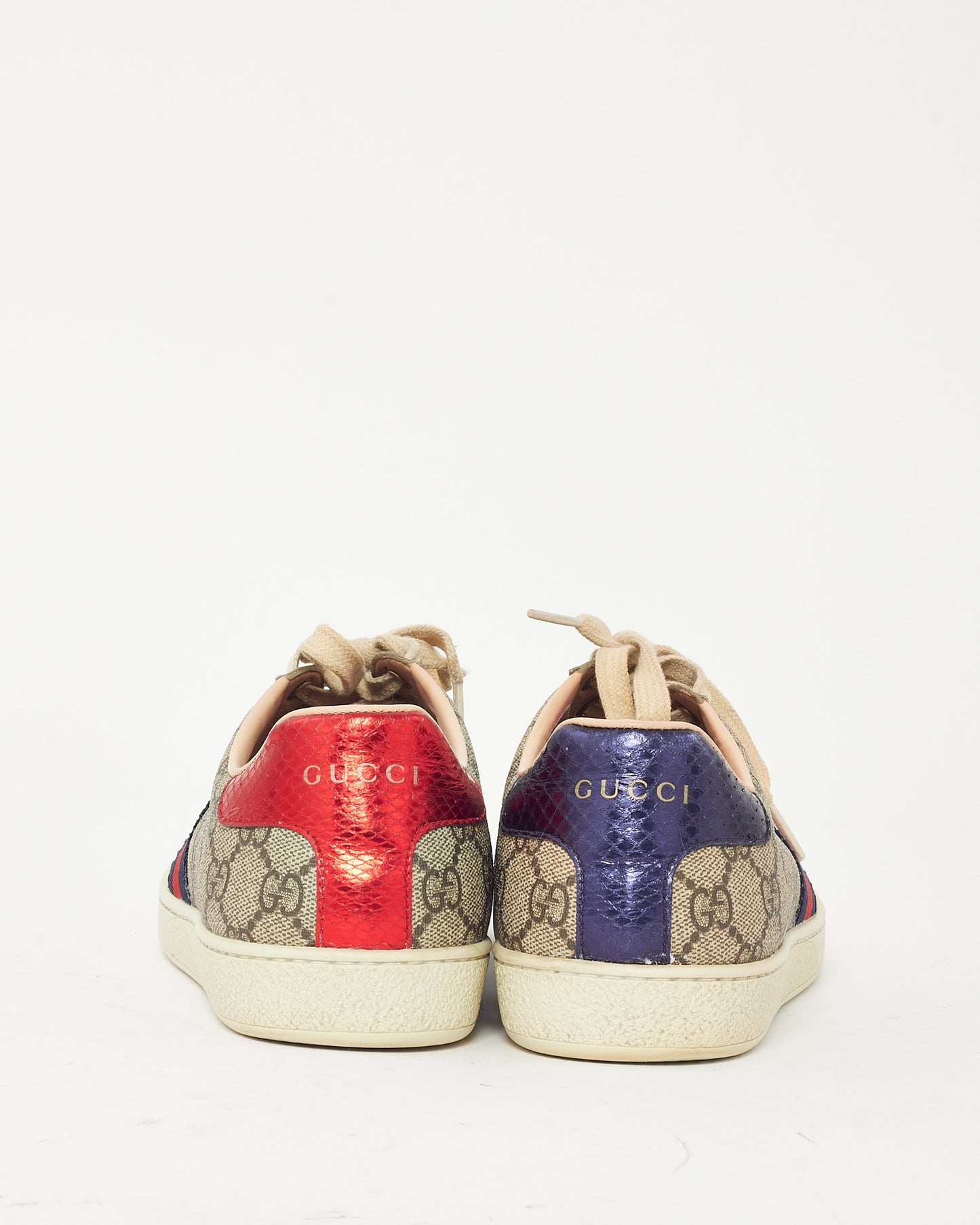 Gucci Brown/Beige Monogram GG Supreme Coated Canvas Web Ace Sneakers - 38.5