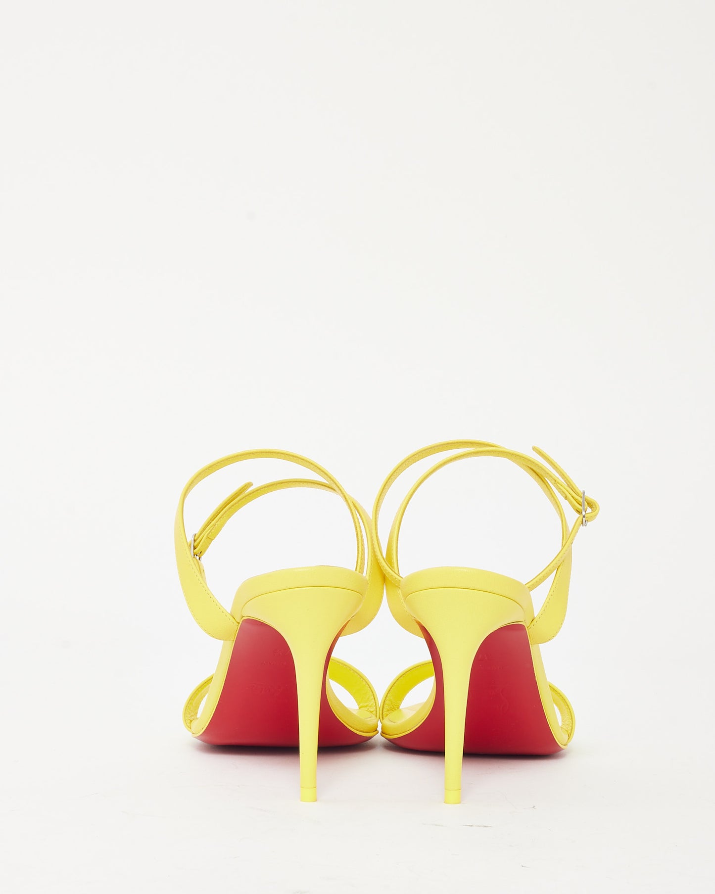 Escarpins Christian Louboutin Collaclou 100mm en PVC et cuir doré clouté - 35.5