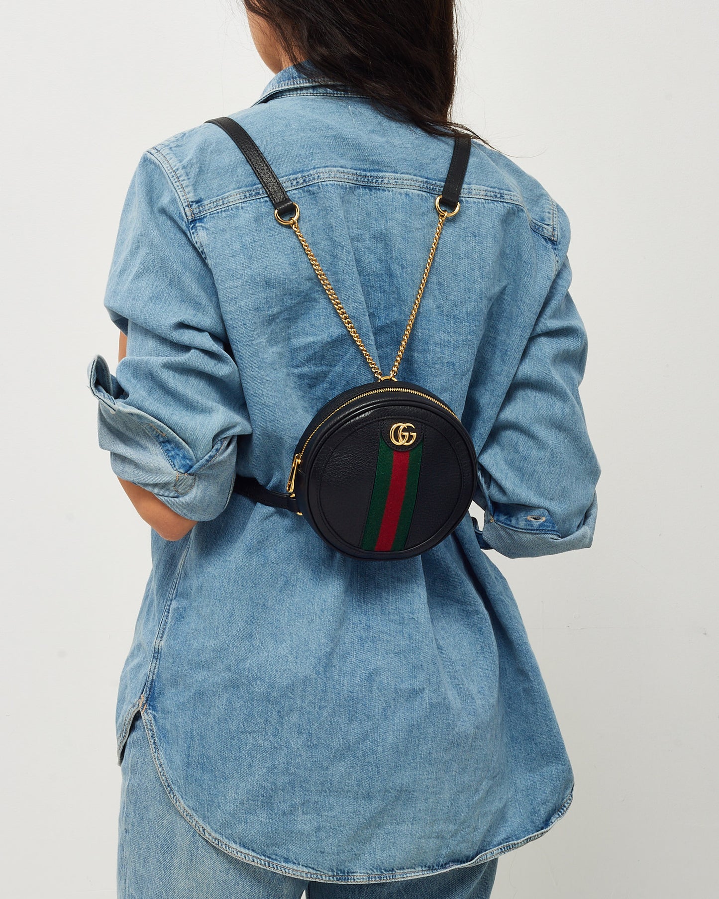 Sac bandoulière Gucci Horsebit 1955 petit modèle en toile monogrammée