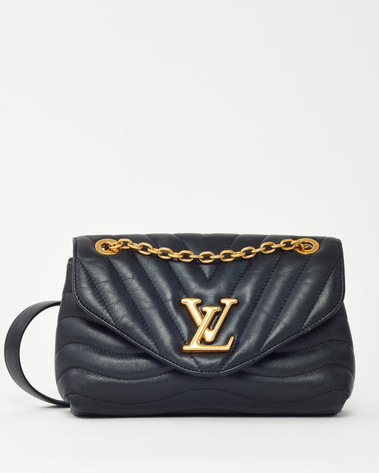 Louis Vuitton Black Calfskin Leather New Wave Chain MM Shoulder Bag GHW