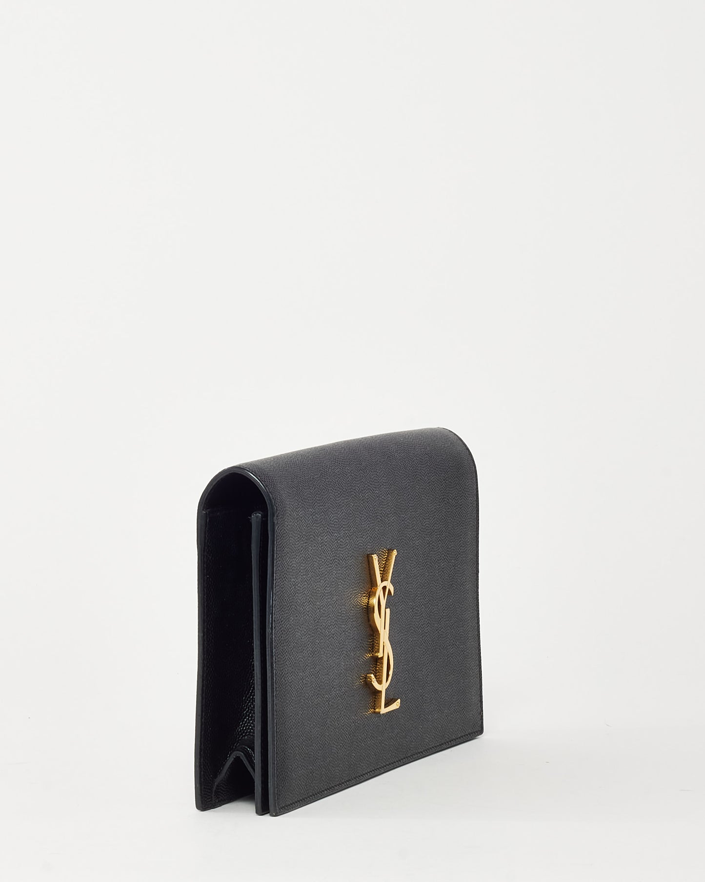 Sac Kate petit modèle en cuir grain de poudre noir avec logo YSL Saint Laurent