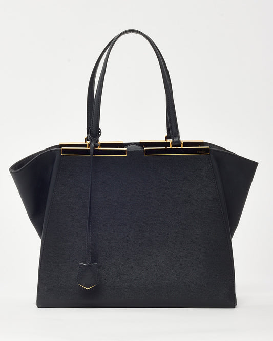 Fendi Black Vitello Elite Leather Large 3Jours Tote Bag