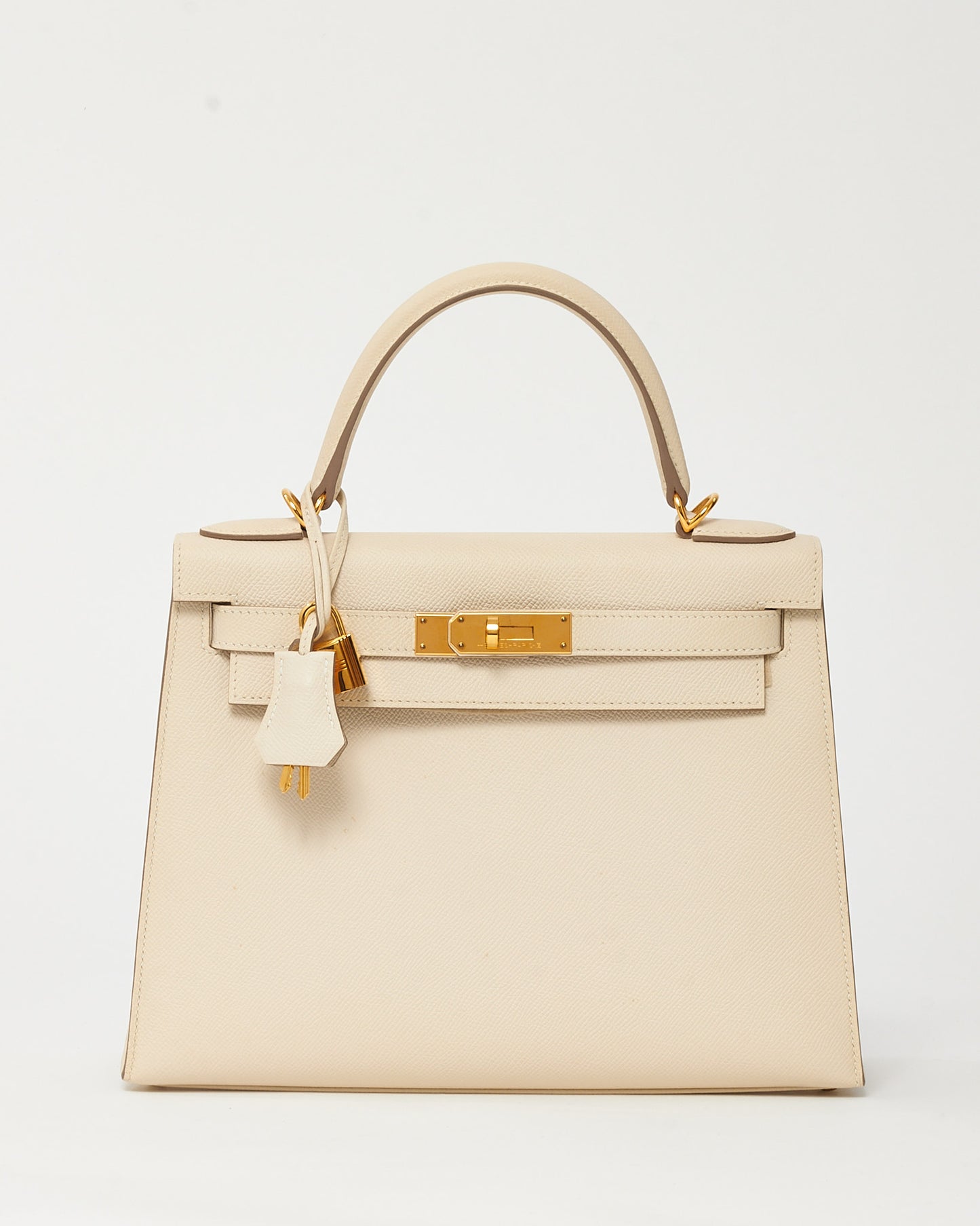 Hermès White Craie Epsom Leather Kelly II Sellier 28 GHW