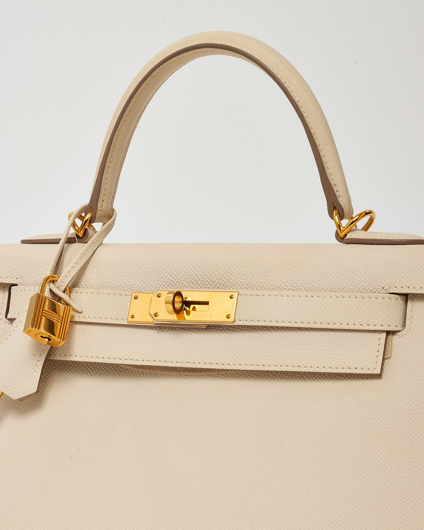 Hermès White Craie Epsom Leather Kelly II Sellier 28 GHW