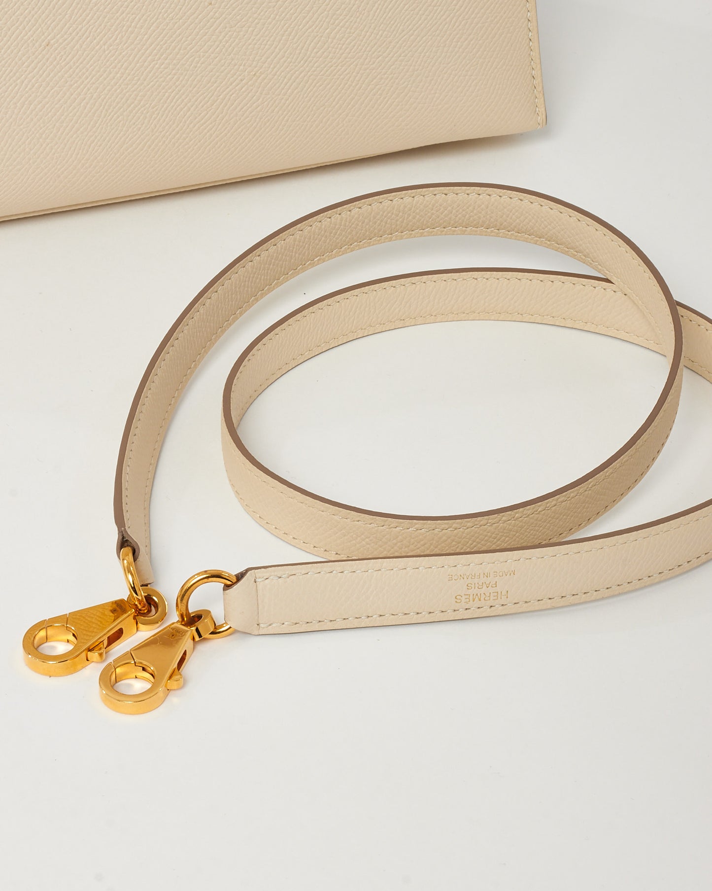 Hermès White Craie Epsom Leather Kelly II Sellier 28 GHW