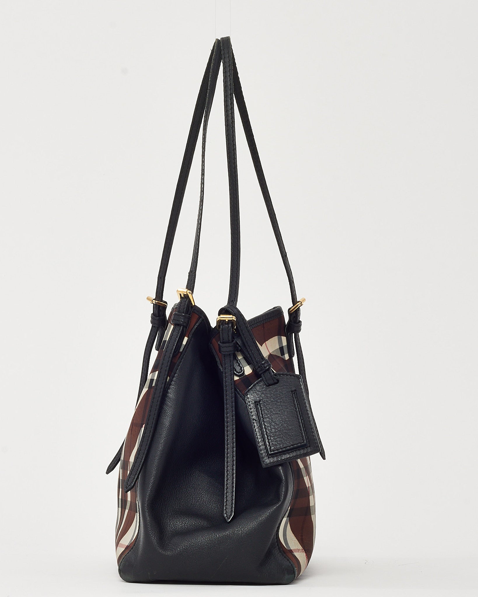 Buy Burberry Brown Check Nylon Medium Buckleigh Packable Tote Bag