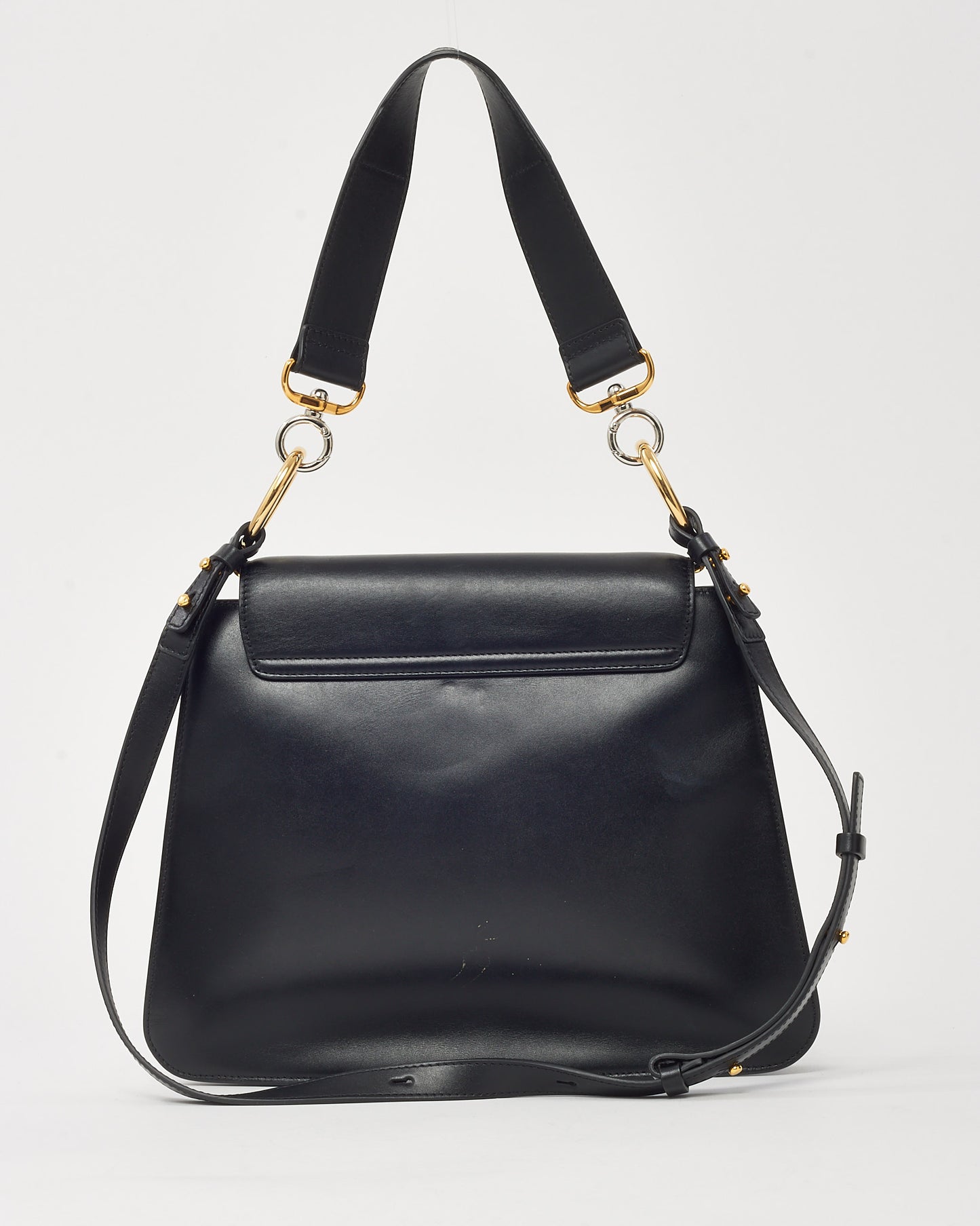 Chloé Black Leather and Suede Medium C Shoulder Bag