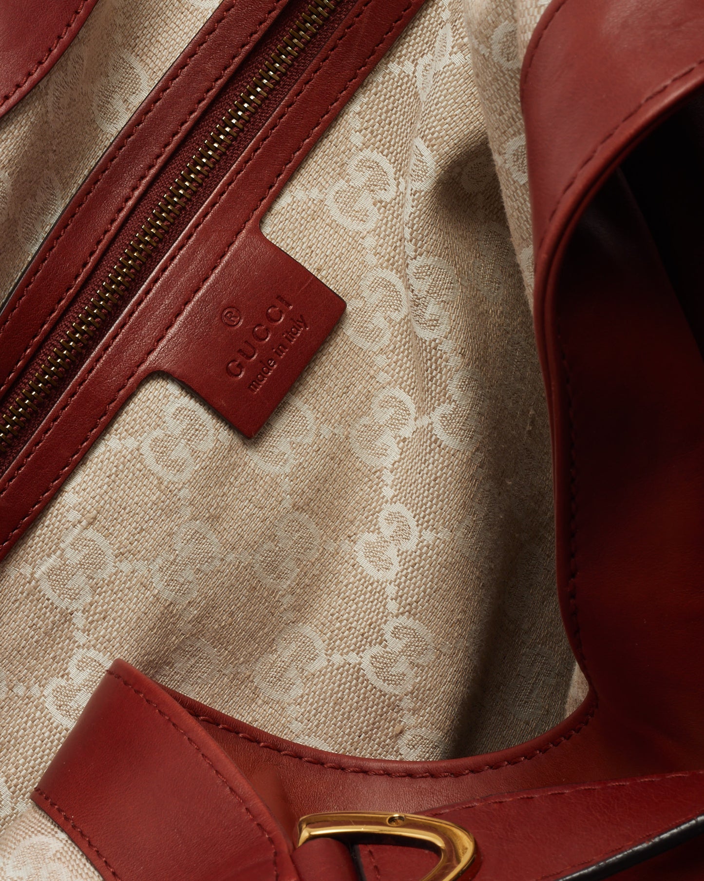 Gucci Rust Leather Large Stirrup Hobo Shoulder Bag