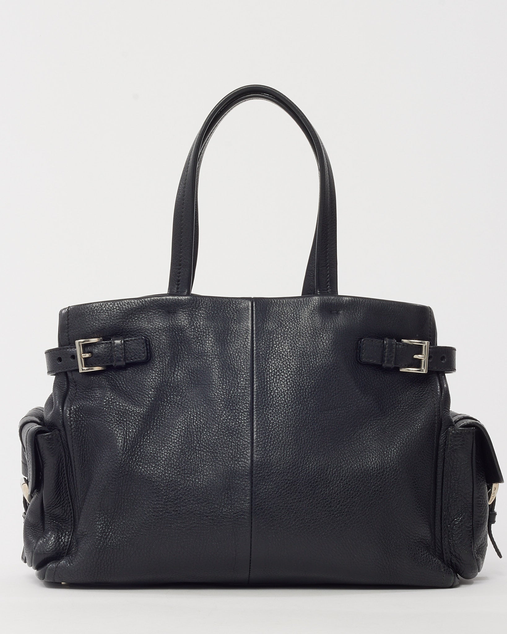 Buy Prada Black Vitello Daino Leather Buckle Shoulder Bag BR2703