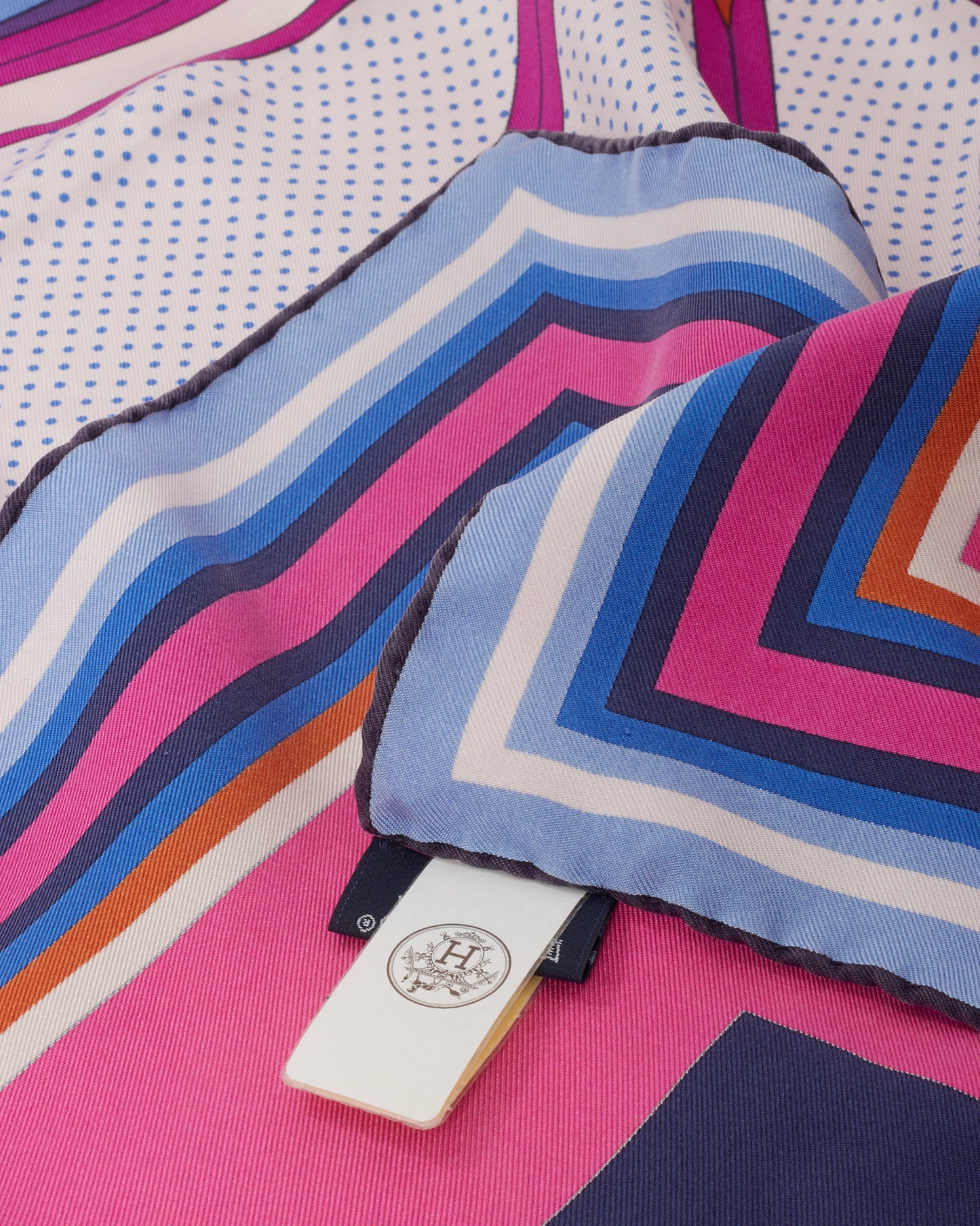 Hermès Fuchsia Pink/Purple/Blue Multi "Washington's Carriage" Silk Printed 90cm Scarf