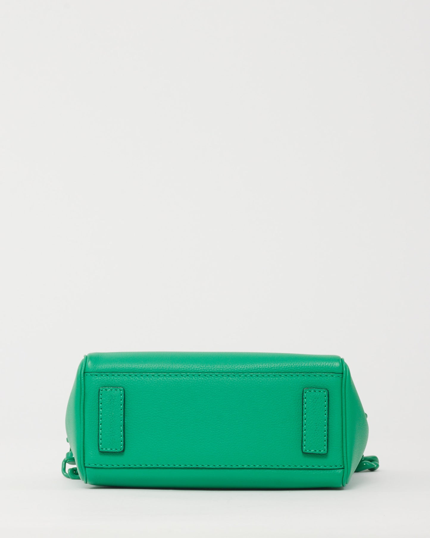 Versace Green Leather Small La Medusa Tonal Top Handle Bag with Strap