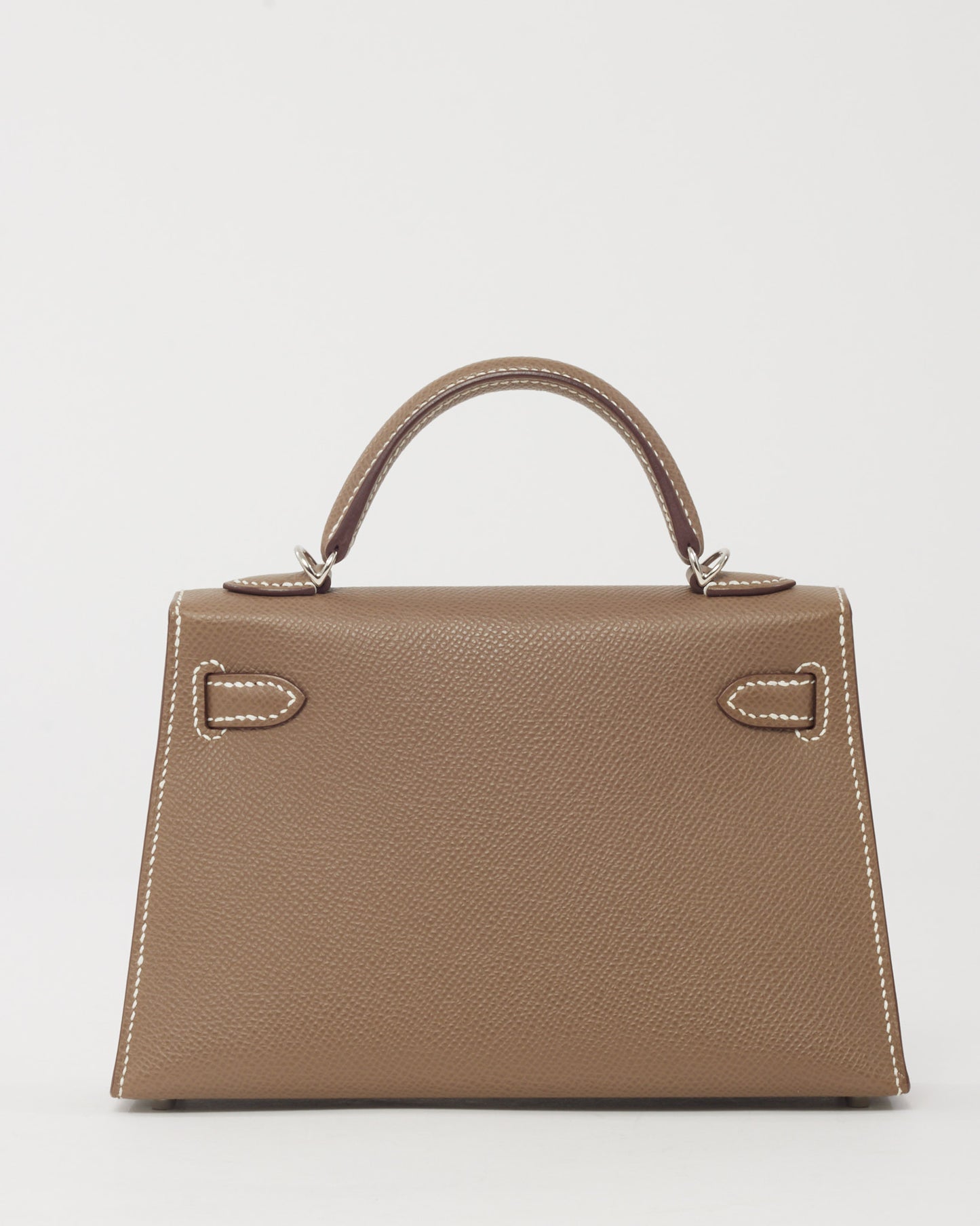 Hermès Etoupe Epsom Leather Sellier Mini Kelly 20 PHW