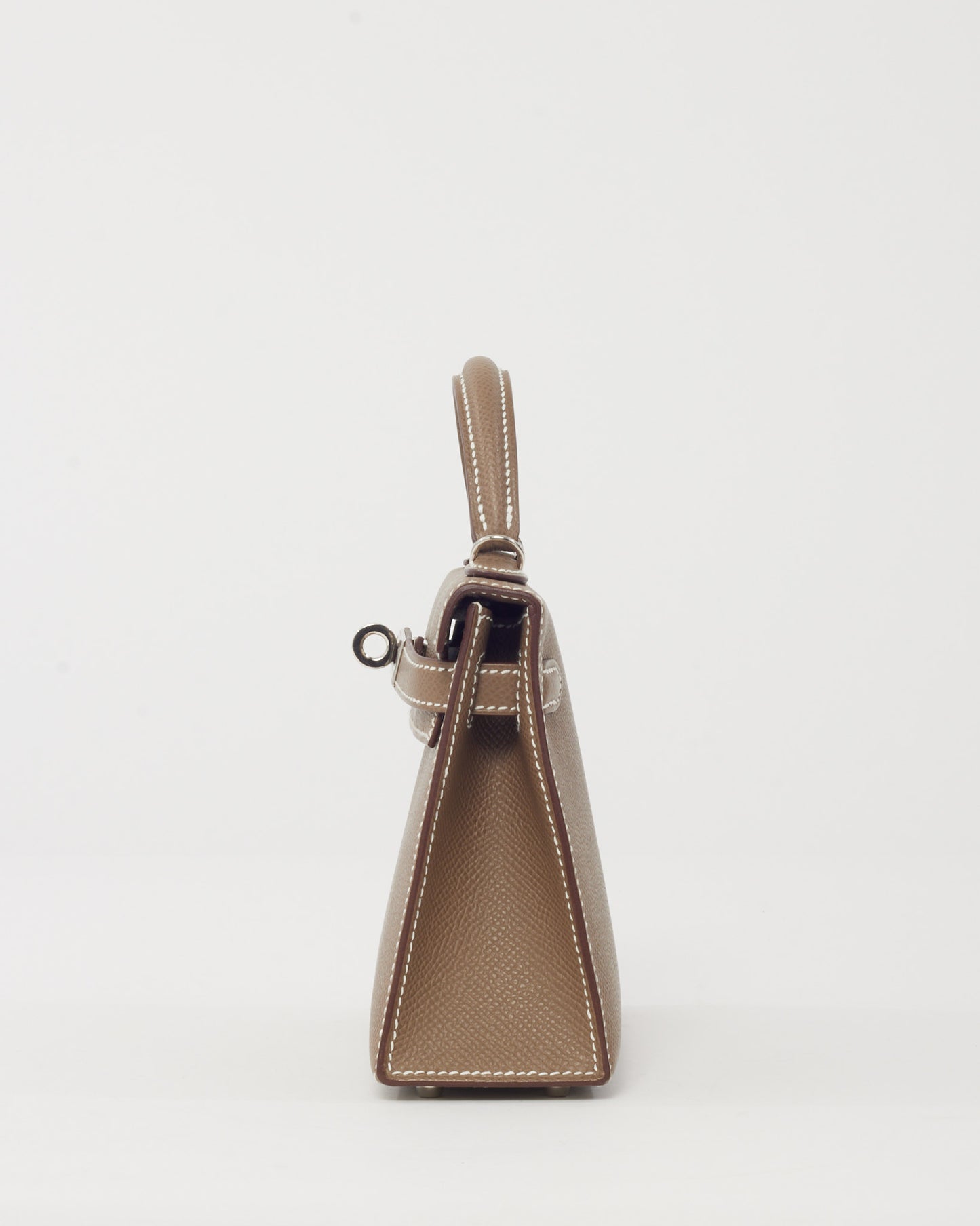 Hermès Etoupe Epsom Leather Sellier Mini Kelly 20 PHW