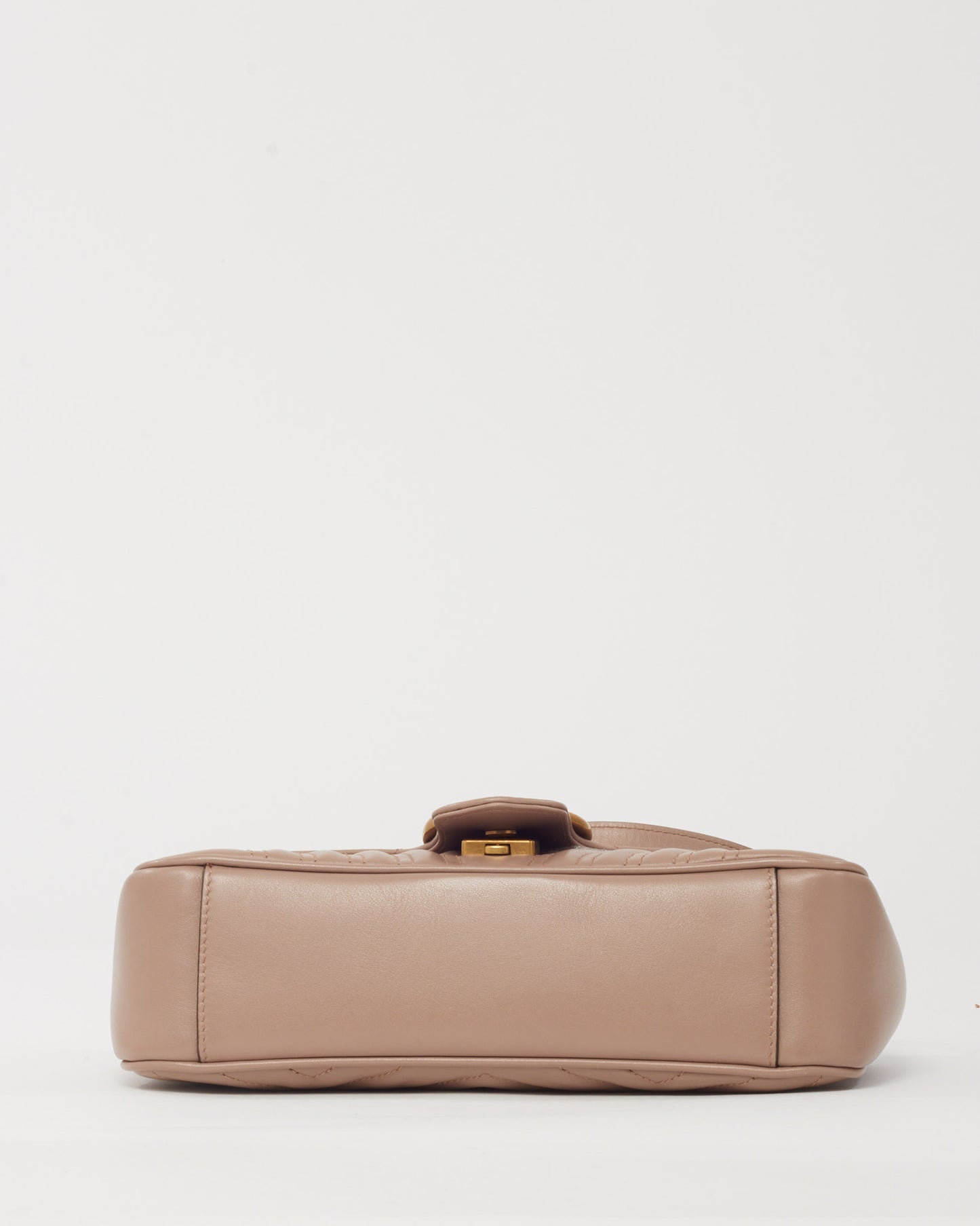 Gucci Dusty Rose Matelassé Leather Medium GG Marmont Shoulder Bag