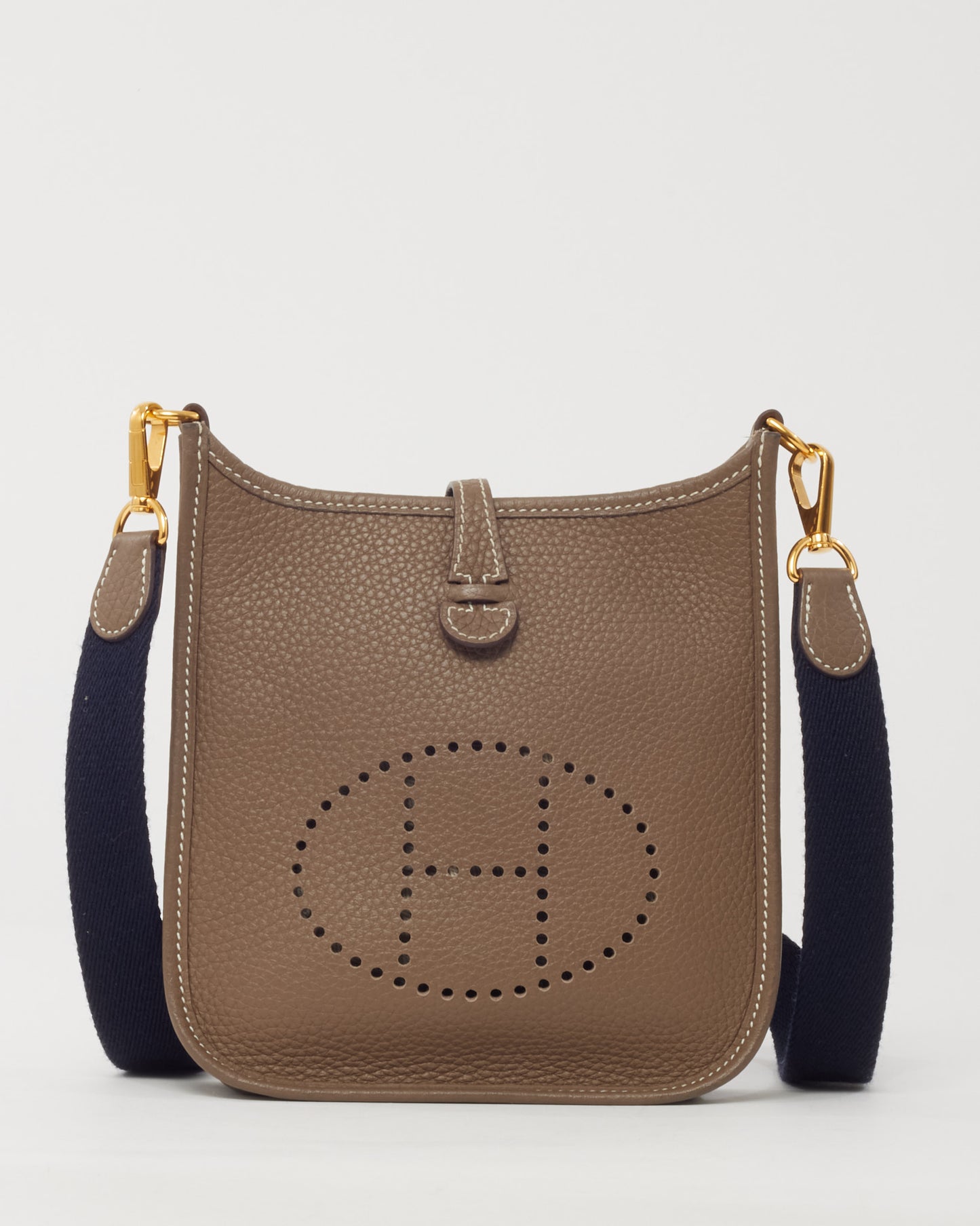 Hermès Etoupe Taurillon Clemence Leather Amazone Mini Evelyne 16 TPM GHW
