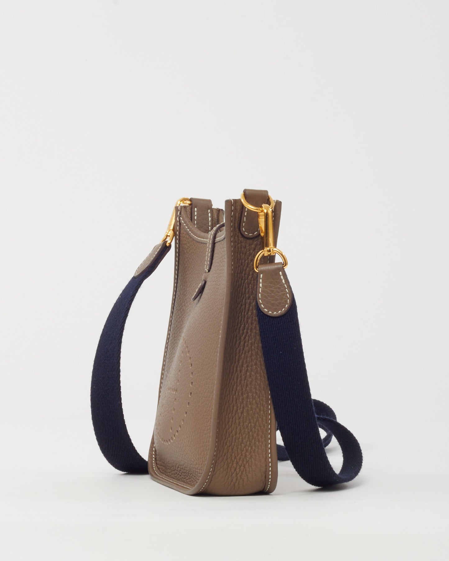 Hermès Etoupe Taurillon Clemence Leather Amazone Mini Evelyne 16 TPM GHW