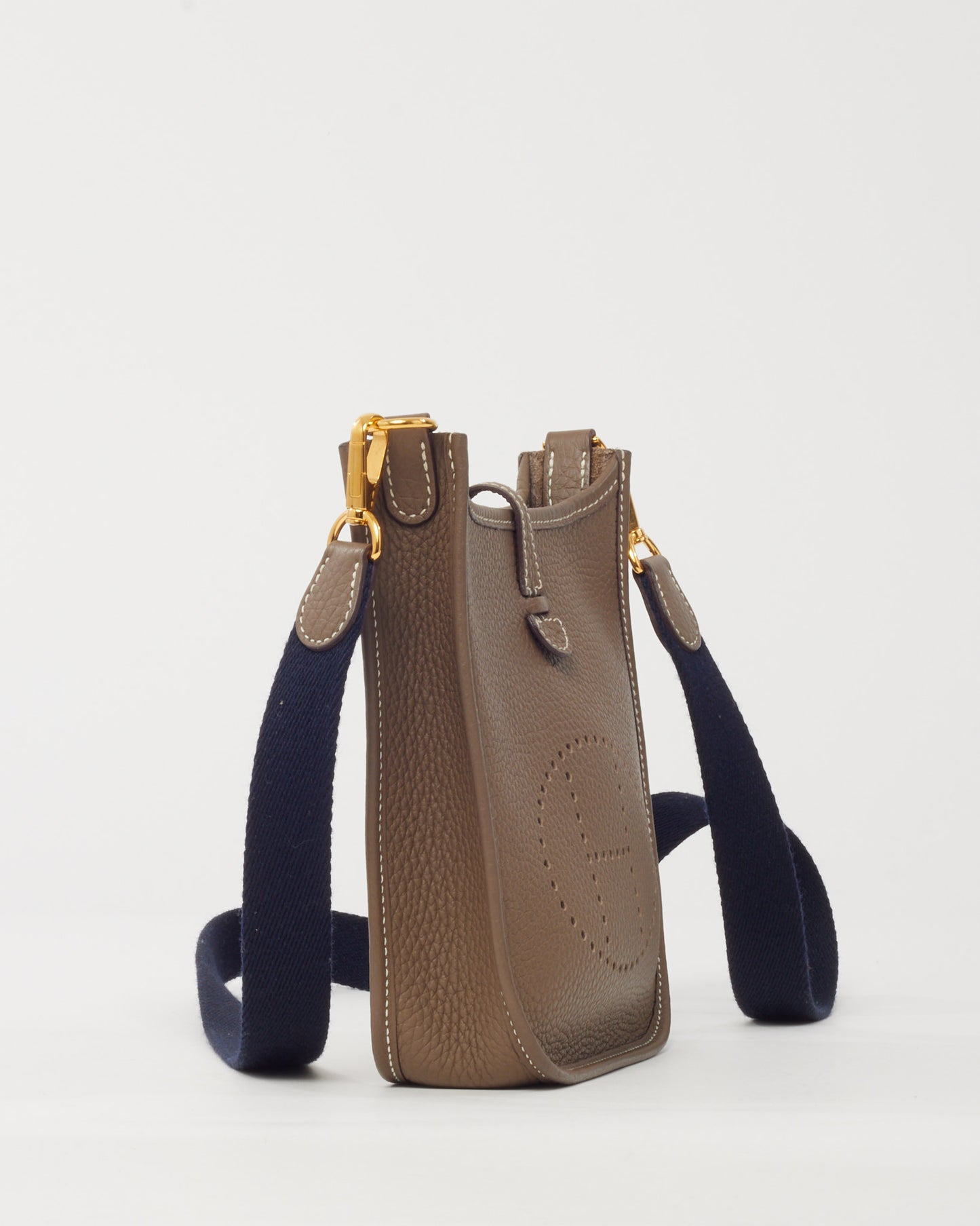Hermès Etoupe Taurillon Clemence Leather Amazone Mini Evelyne 16 TPM GHW