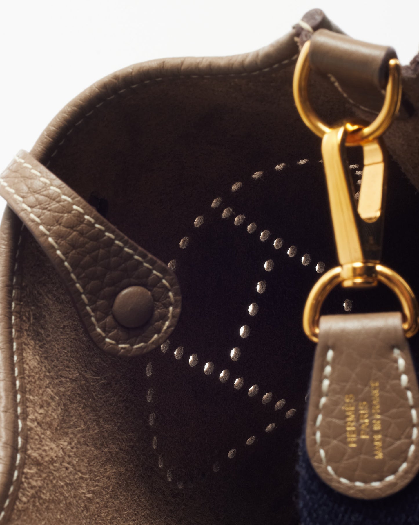 Hermès Etoupe Taurillon Clemence Leather Amazone Mini Evelyne 16 TPM GHW