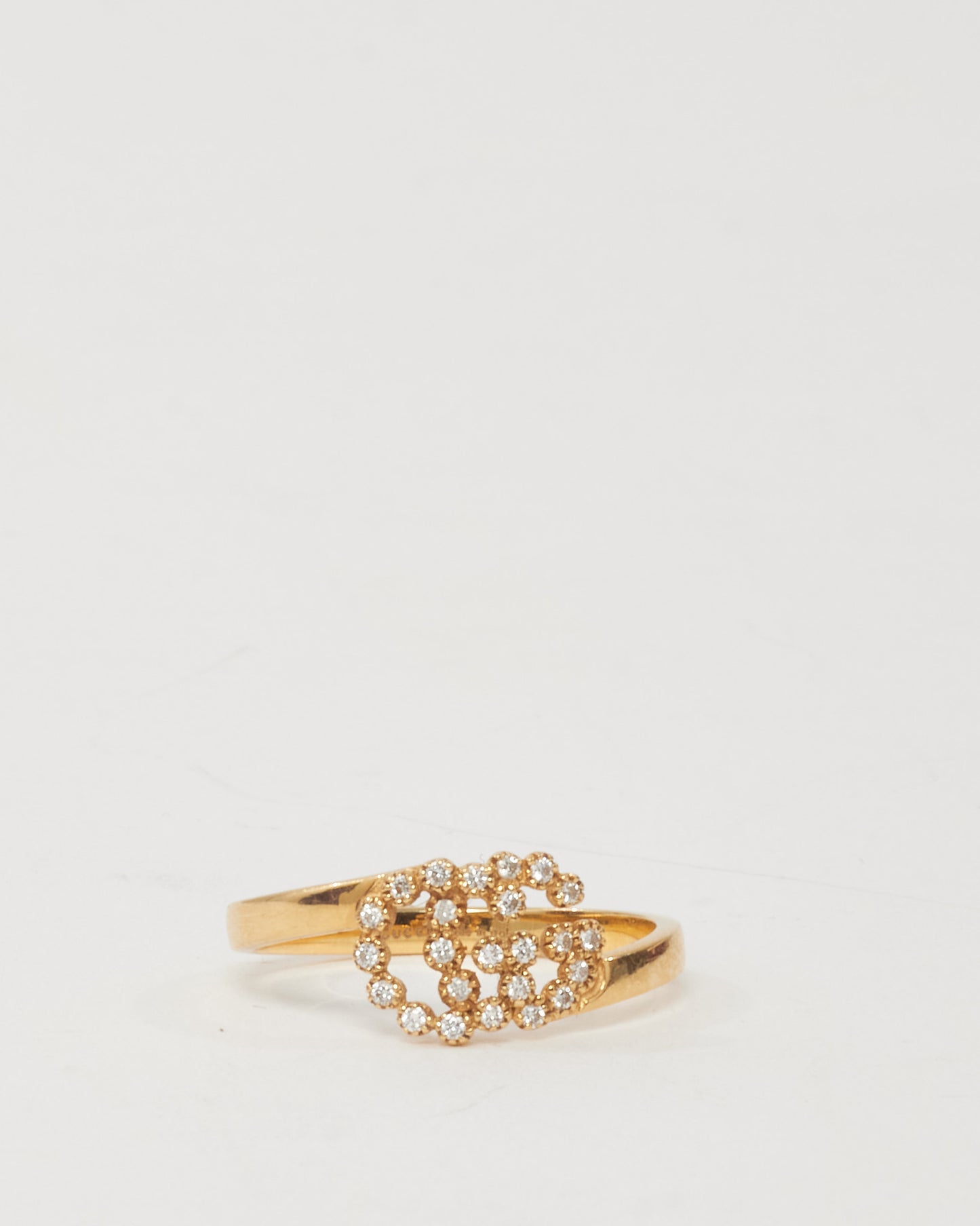Gucci 18k Gold and Diamond Interlocking GG Ring - 7