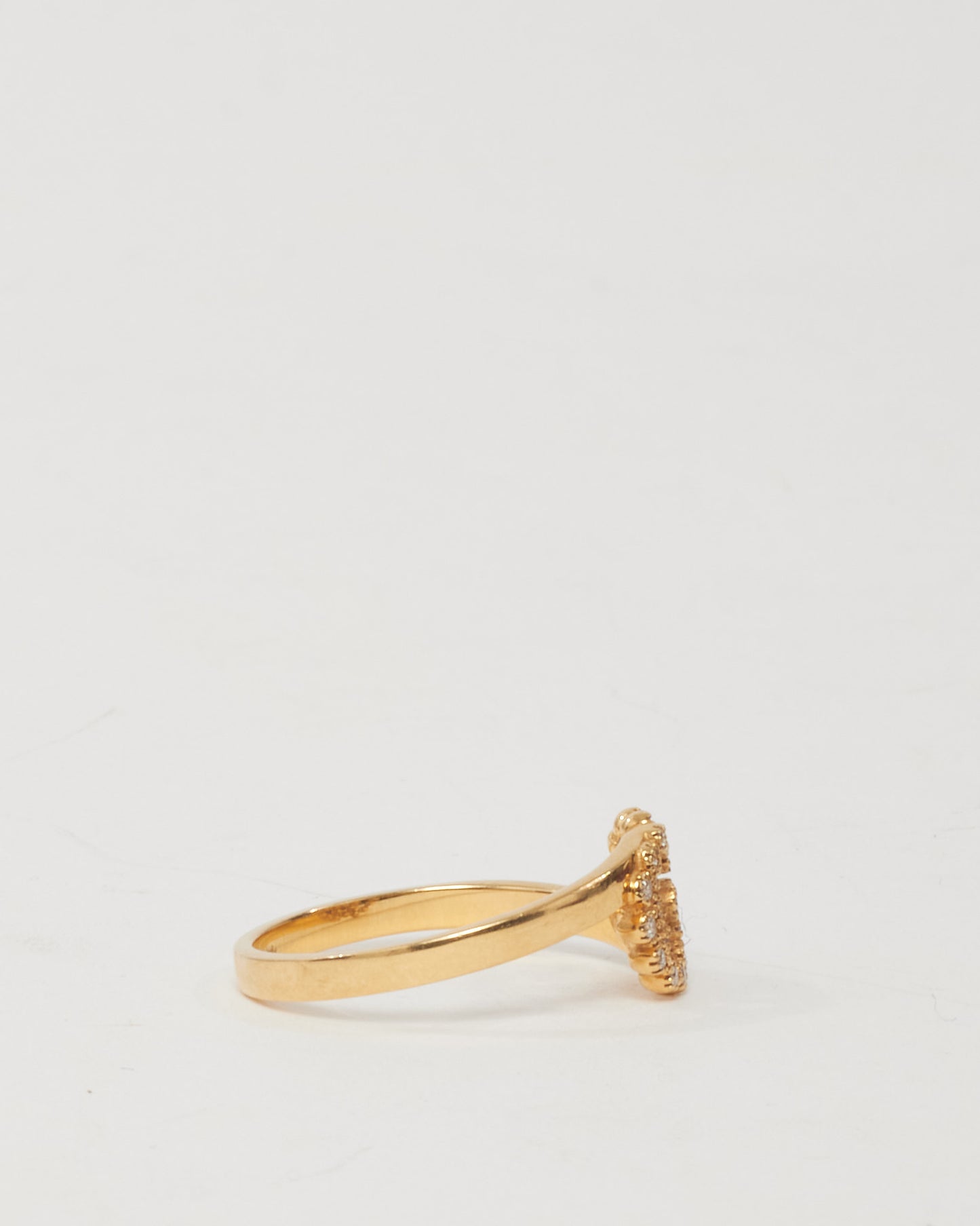 Gucci 18k Gold and Diamond Interlocking GG Ring - 7