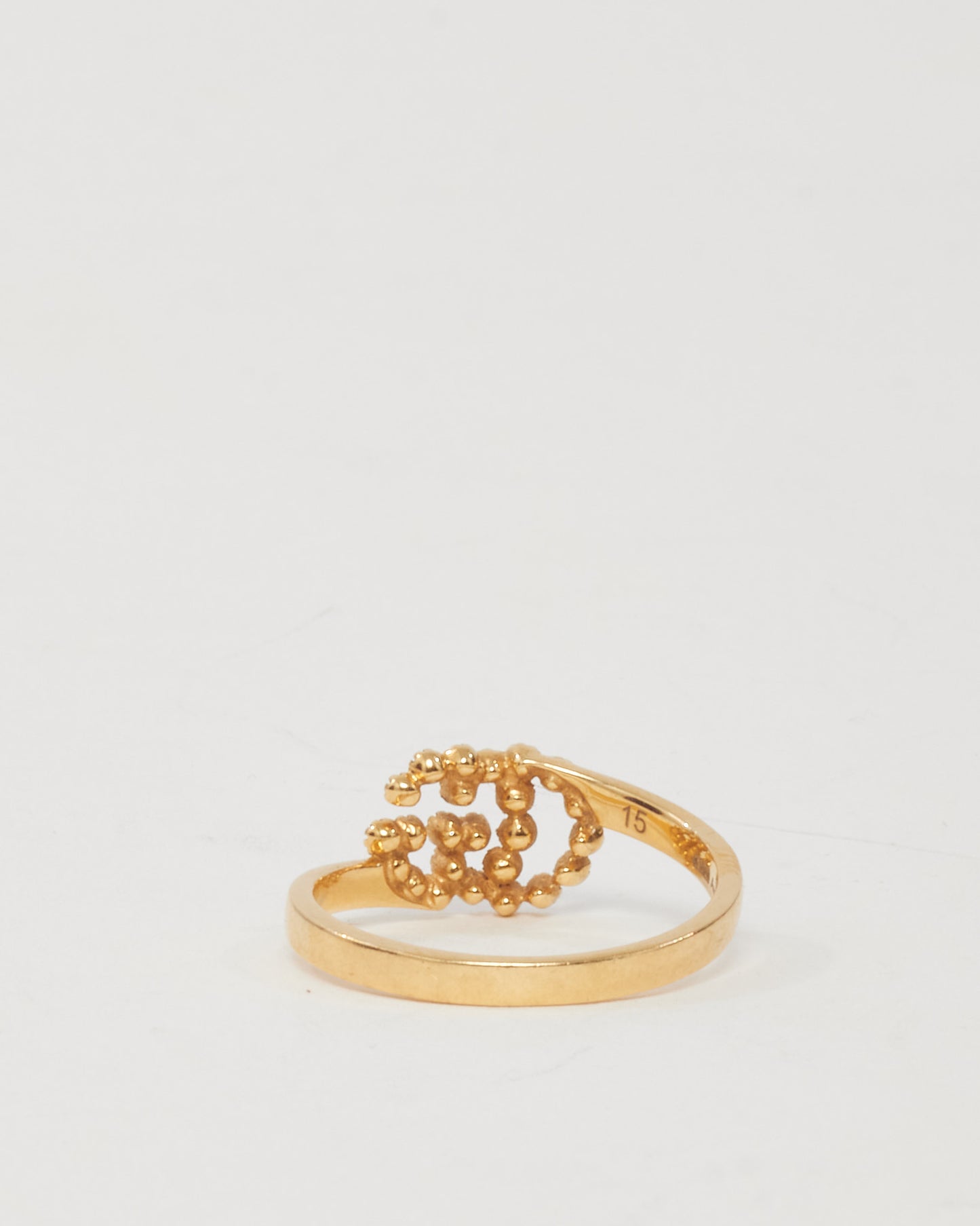 Gucci 18k Gold and Diamond Interlocking GG Ring - 7