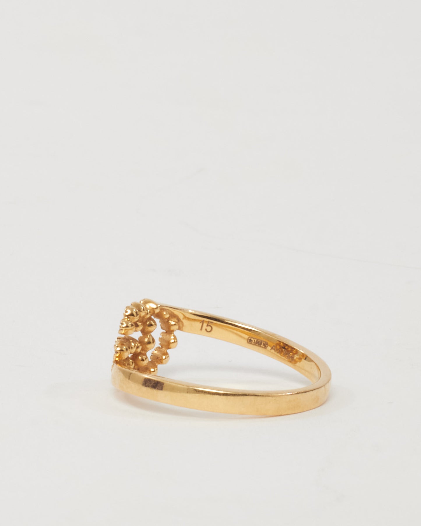Gucci 18k Gold and Diamond Interlocking GG Ring - 7